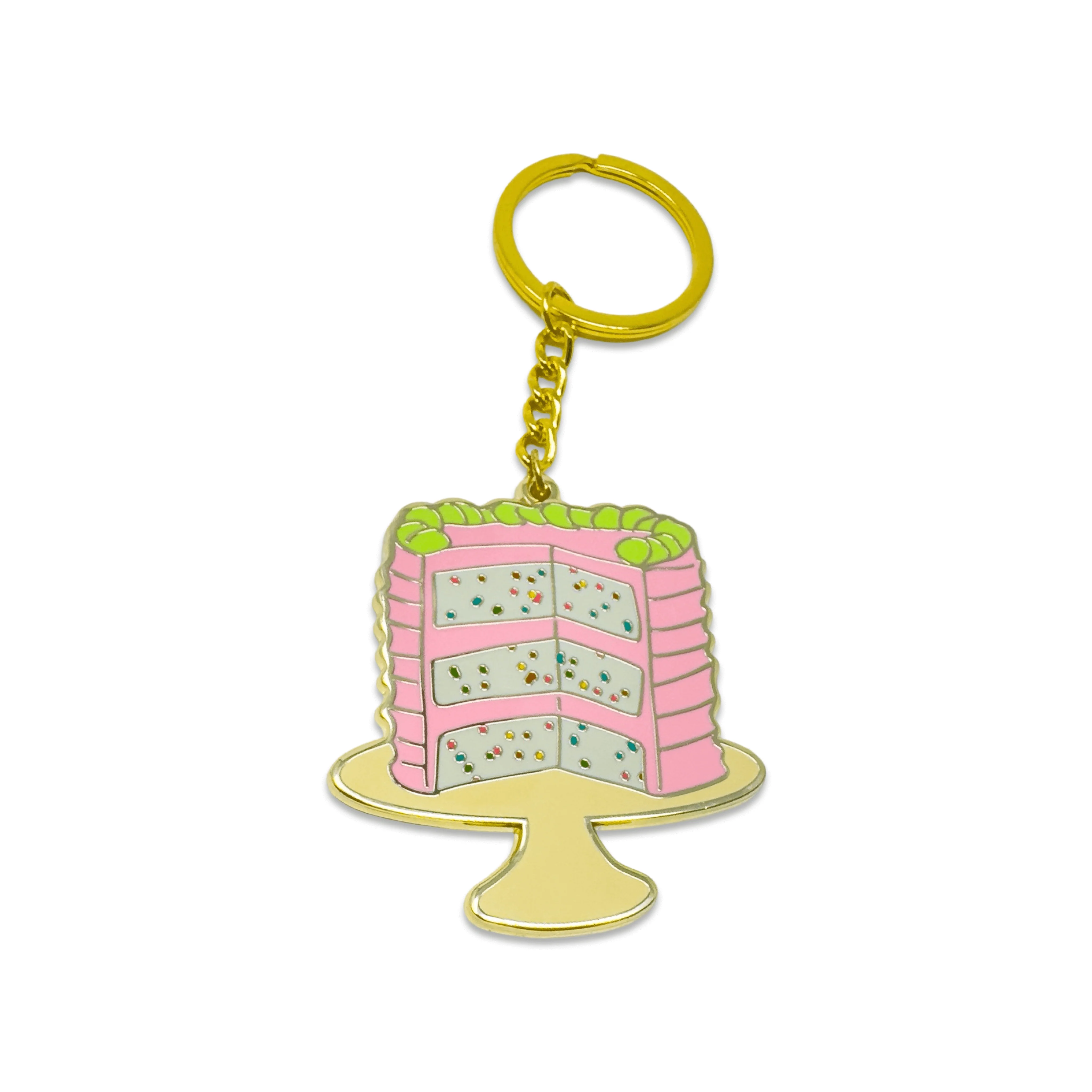 Confetti Cake Enamel Keychain