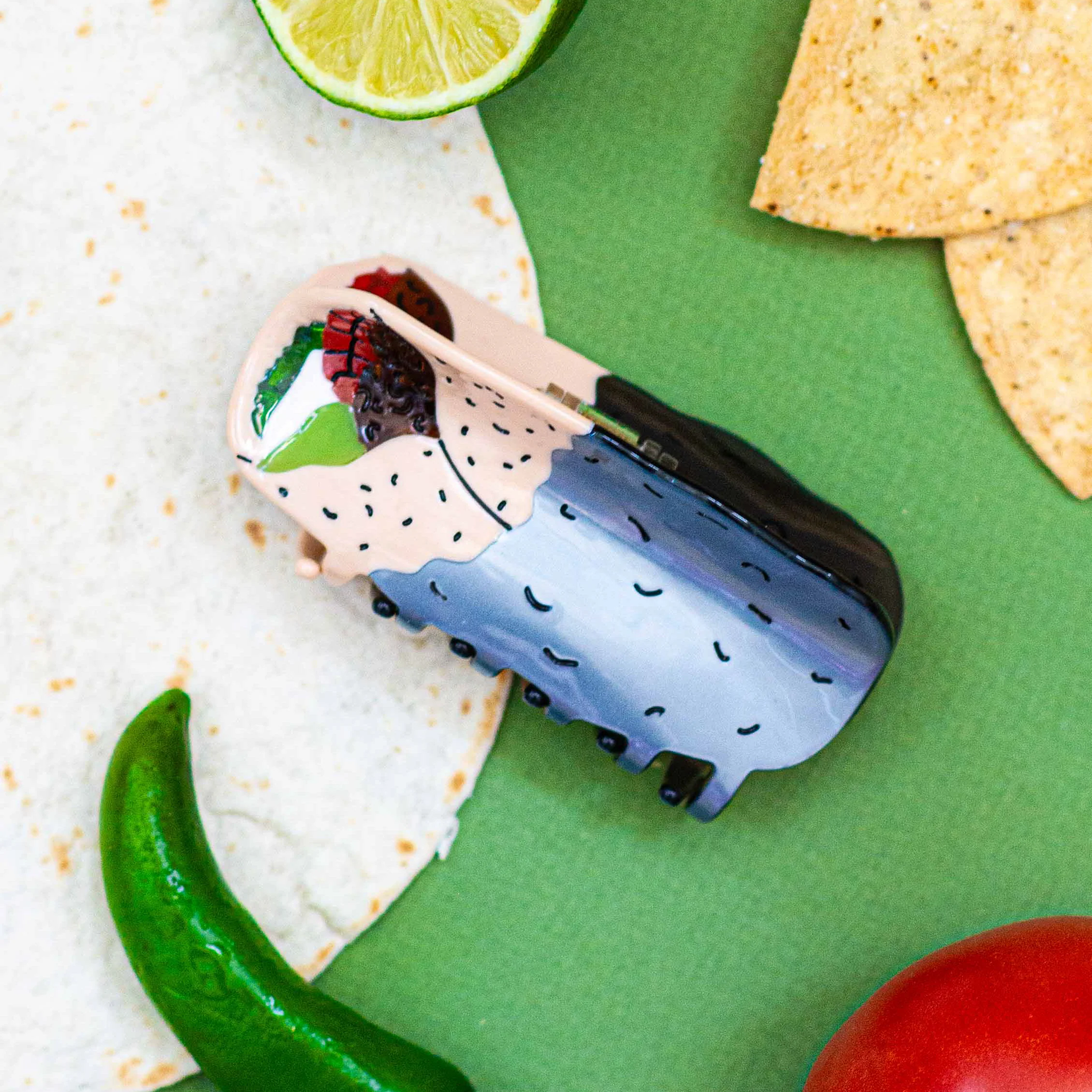 Large Mission Burrito Hair Claw Clip