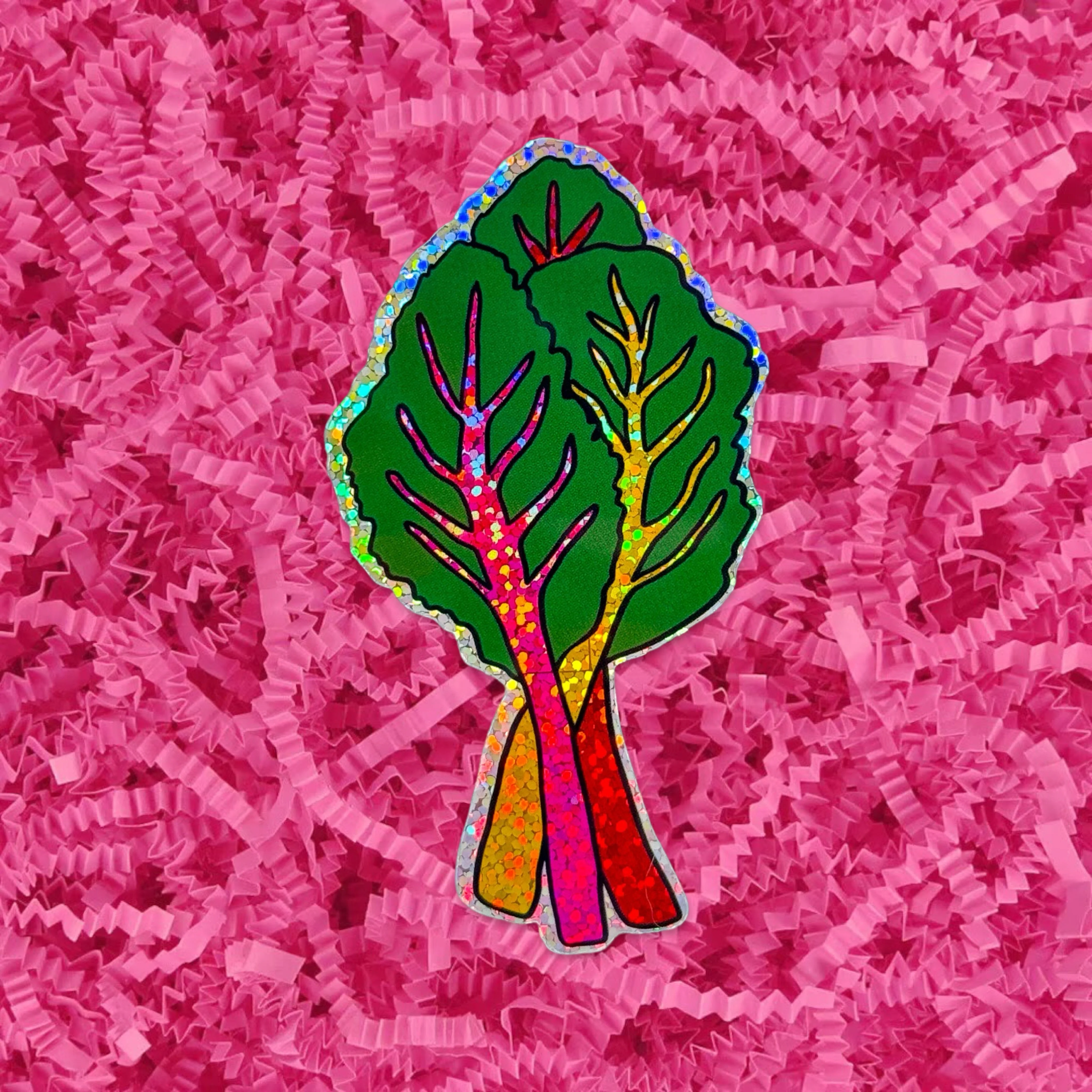 Glitter Rainbow Chard Sticker