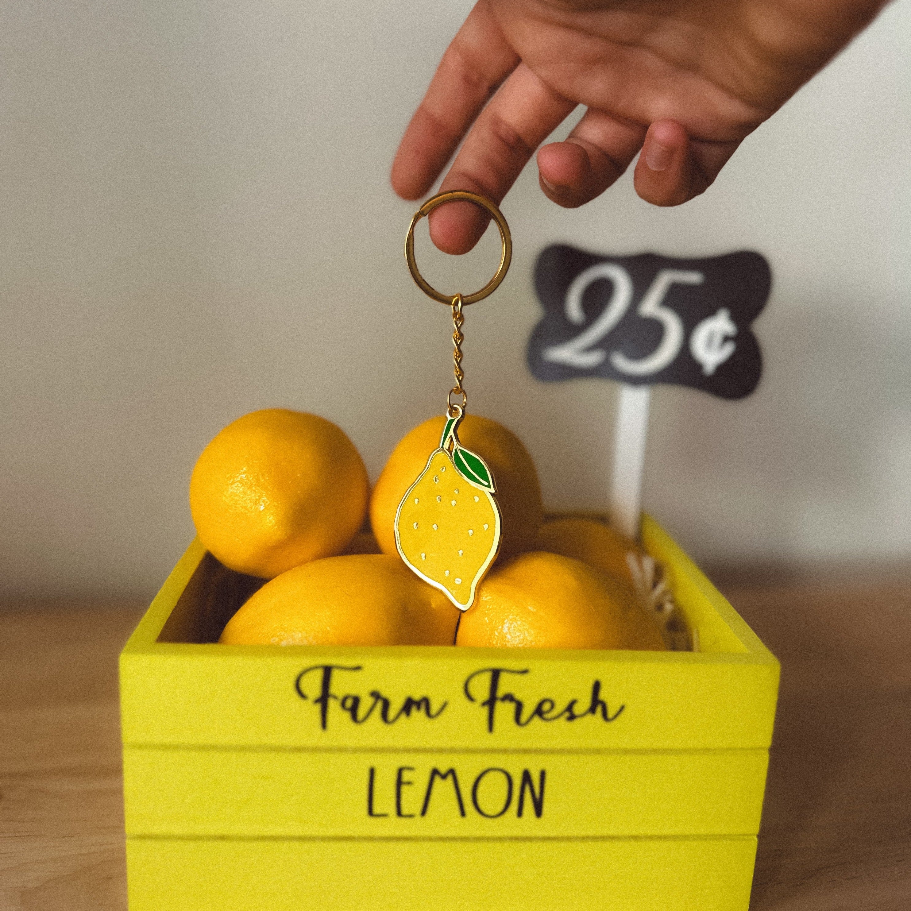 Lemon Enamel Keychain