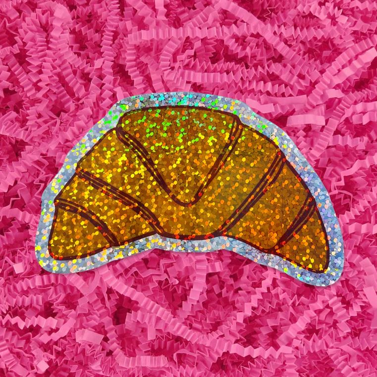 Glitter Croissant Sticker