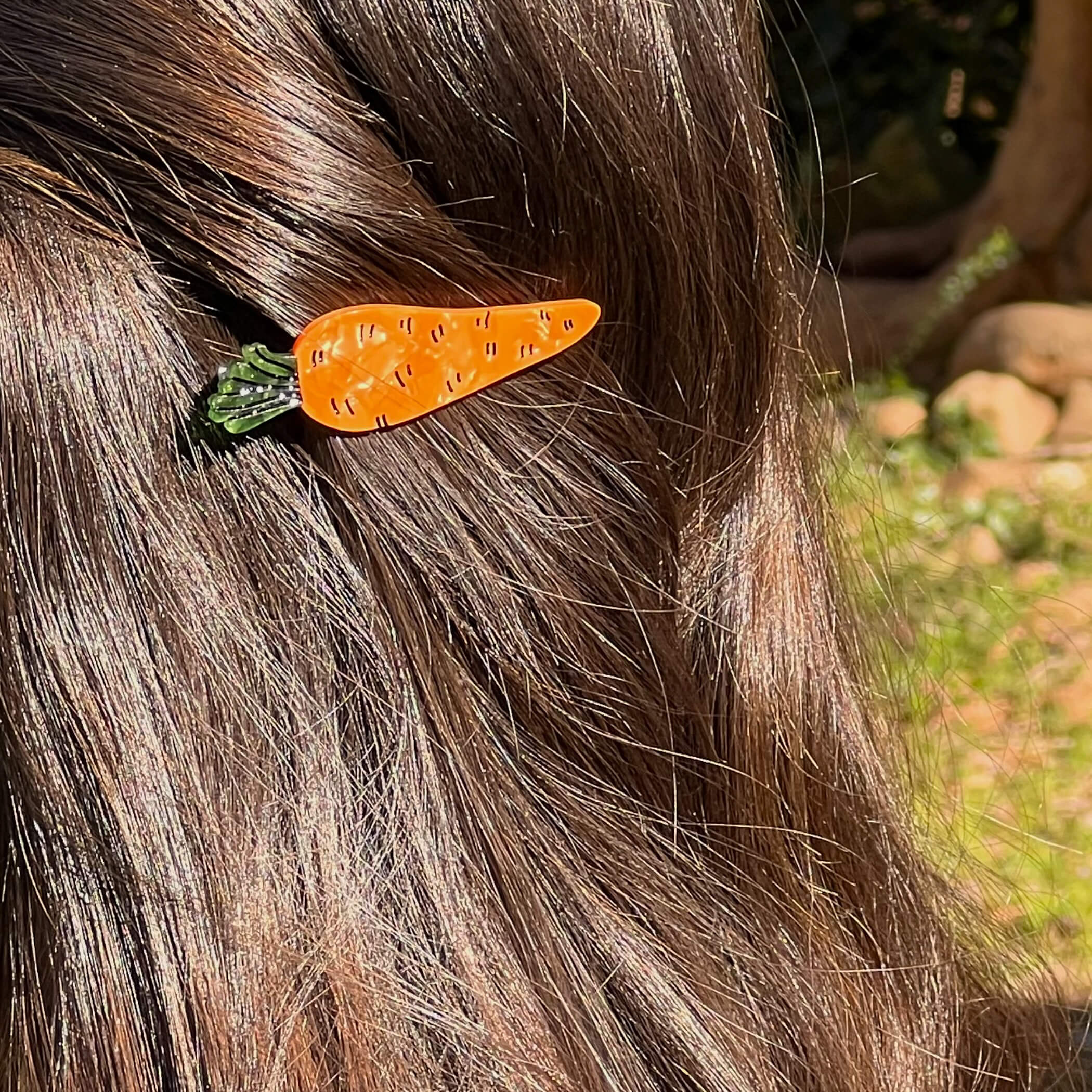 Carrot Alligator Hair Clip Set