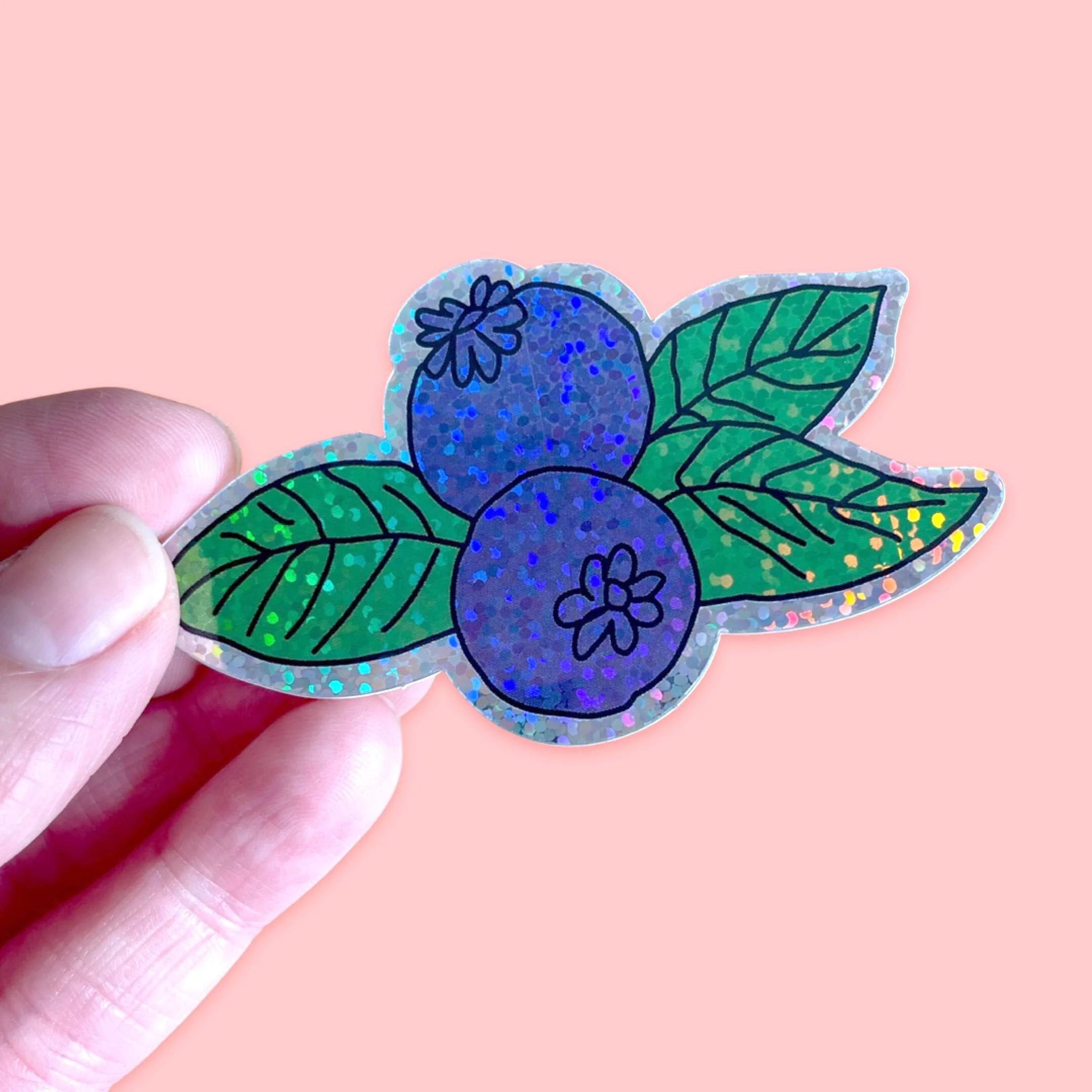 Glitter Blueberries Sticker