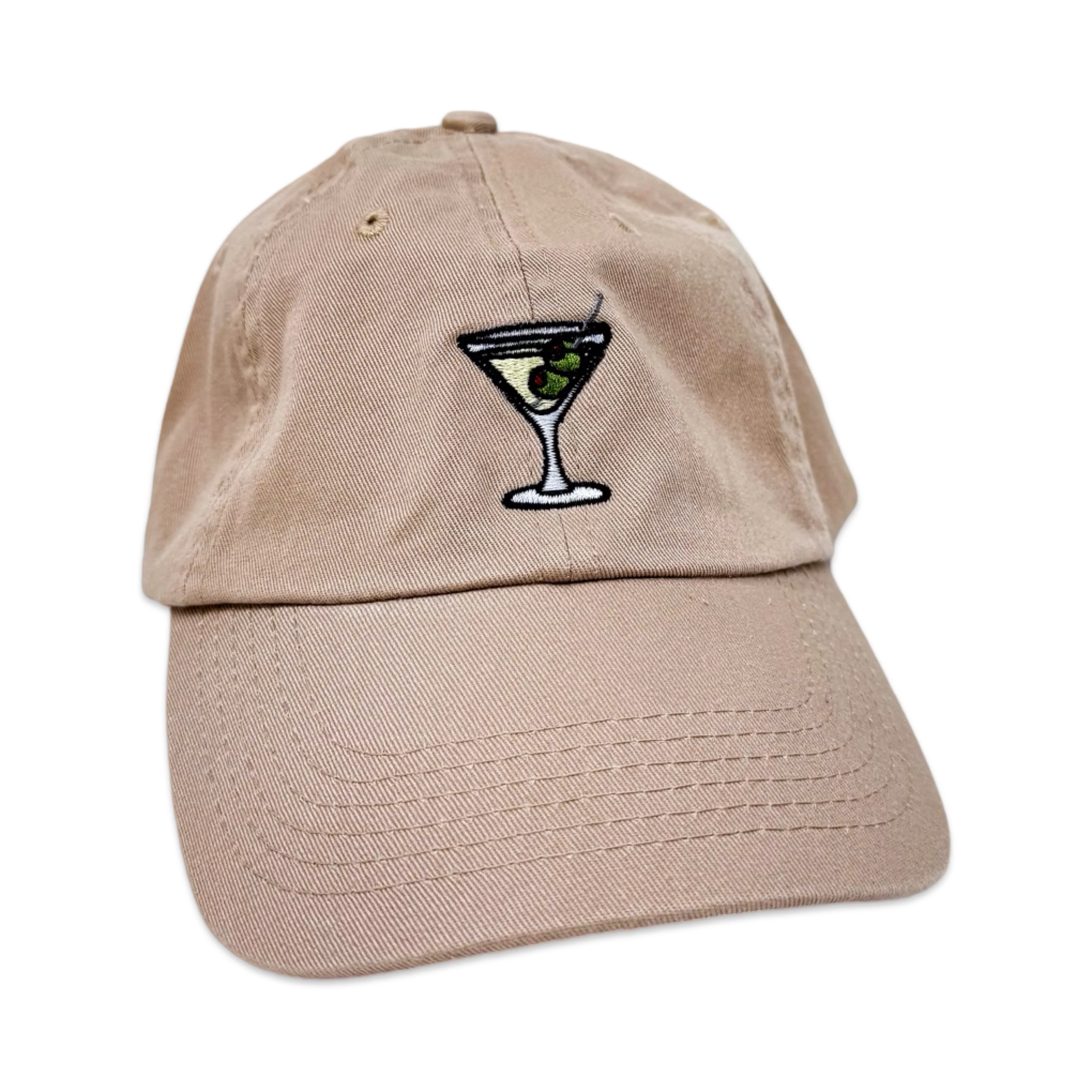 Tan Martini Embroidered Hat