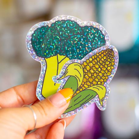 Glitter Broccoli Sticker