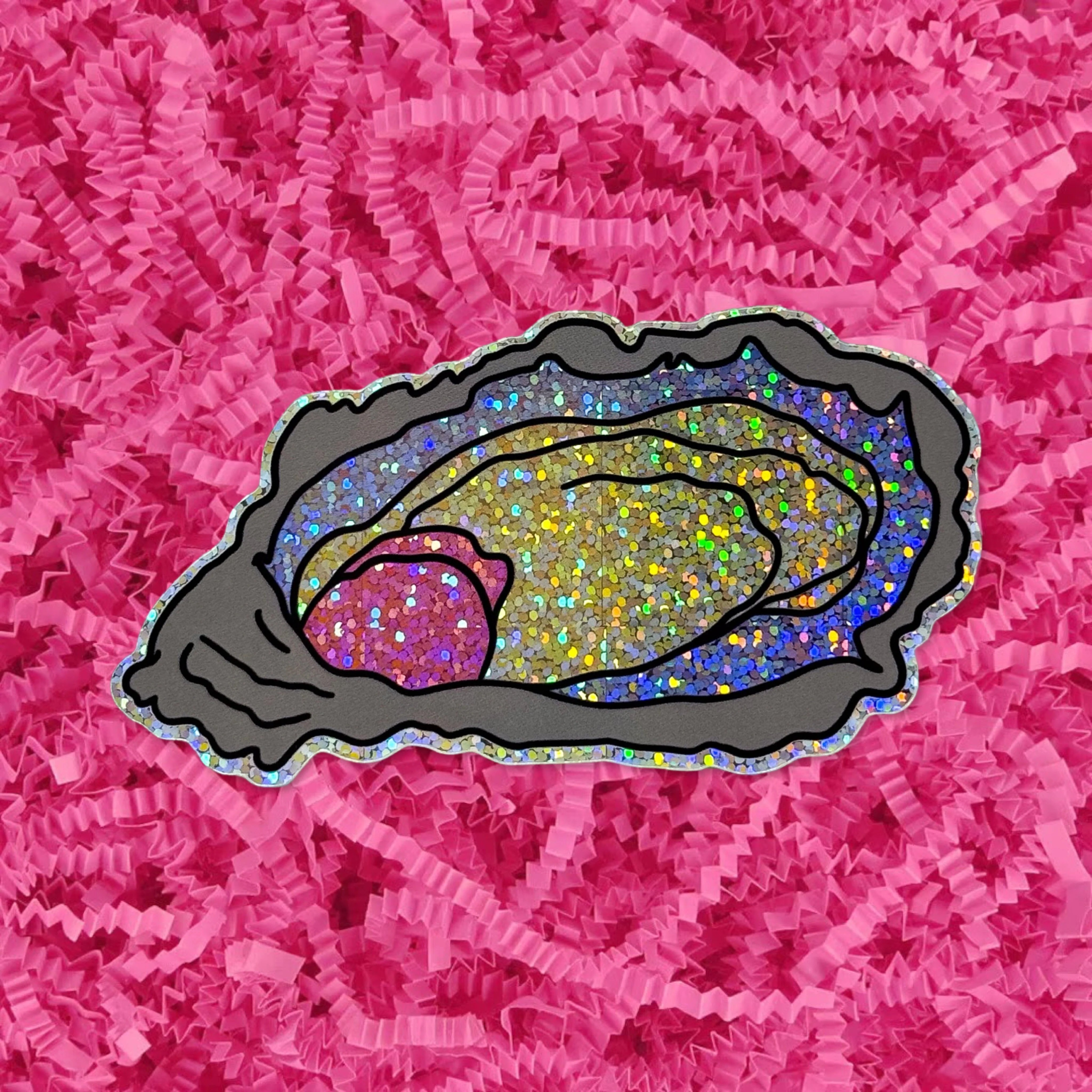 Glitter Oyster Sticker