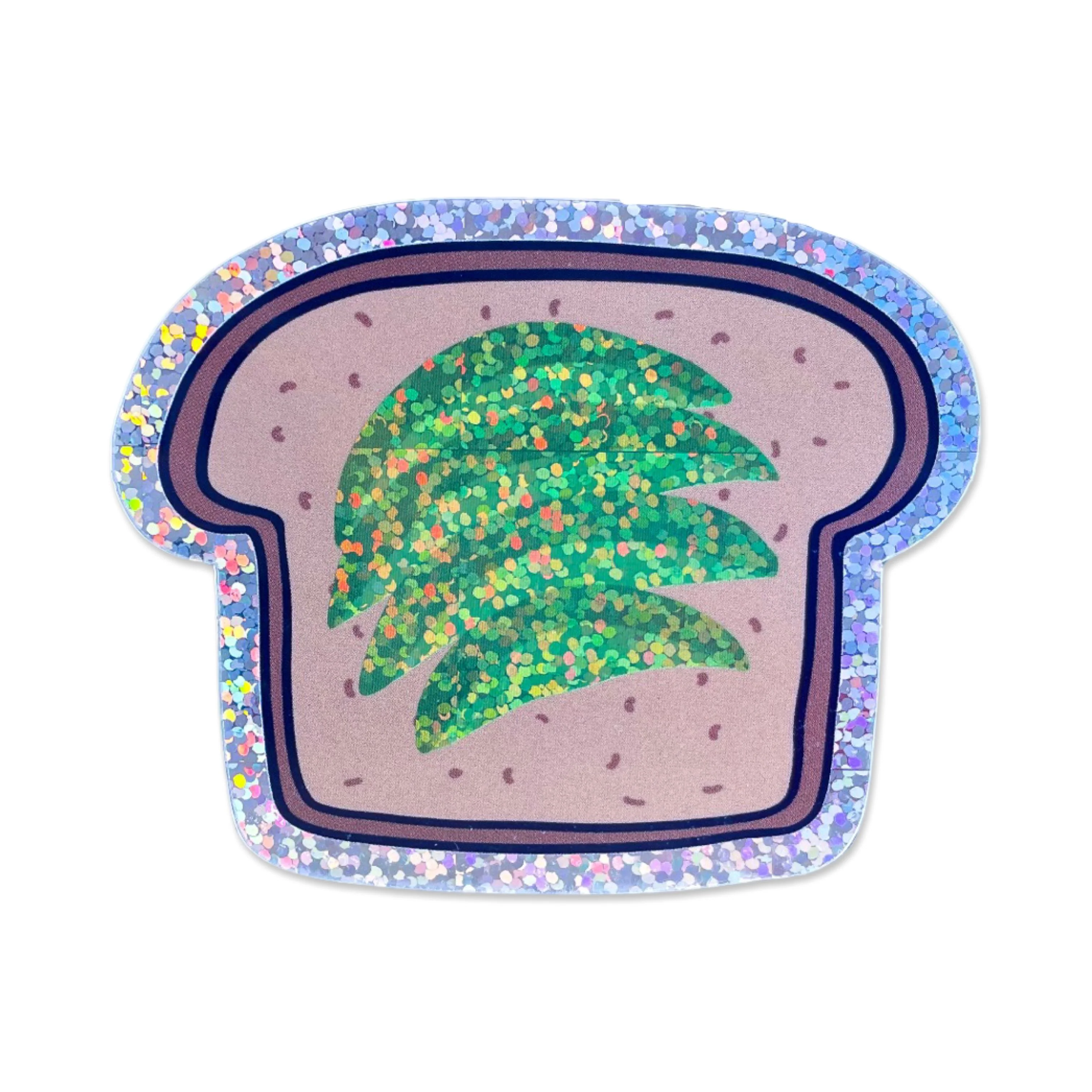 Glitter Avocado Toast Sticker