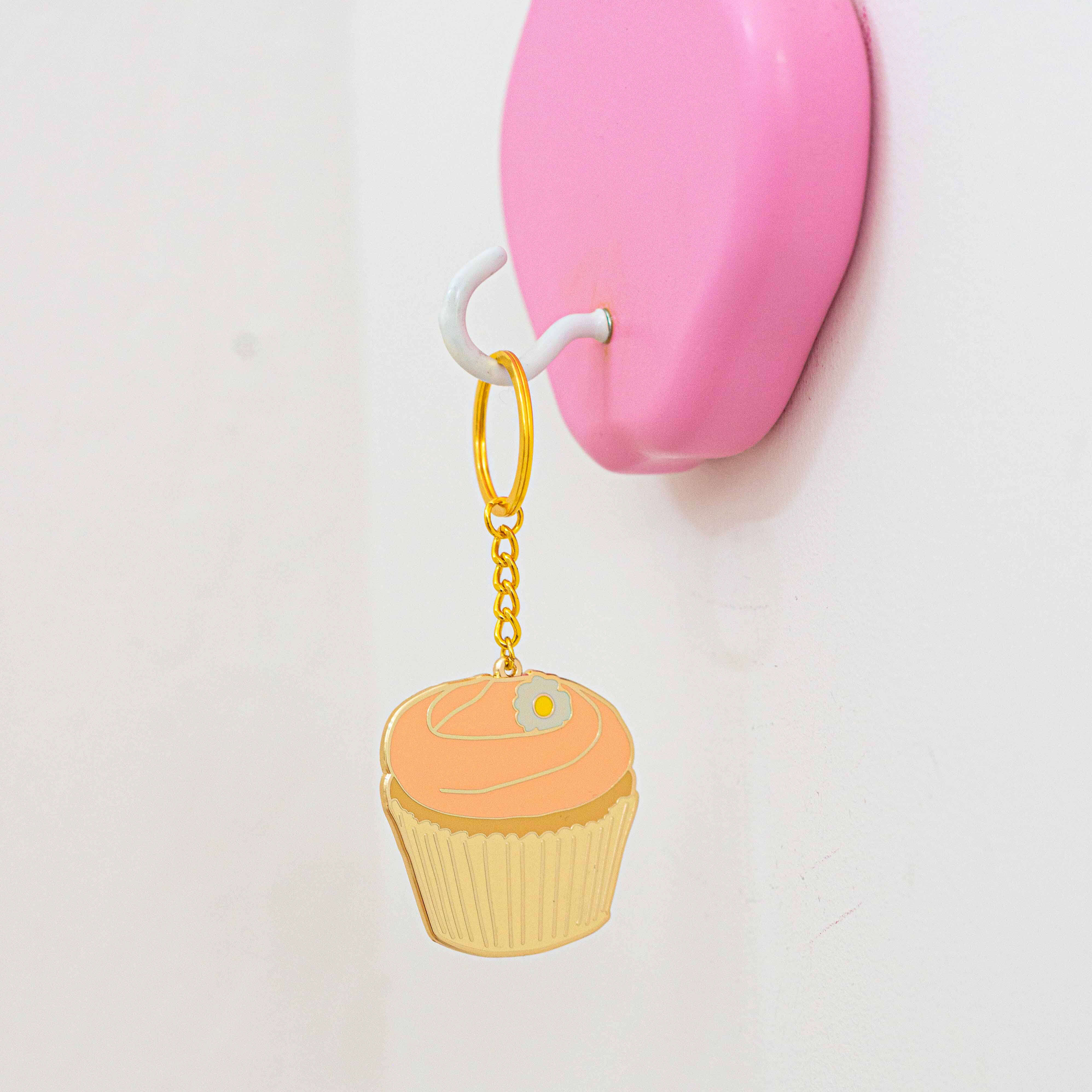 Carrie Cupcake Enamel Keychain