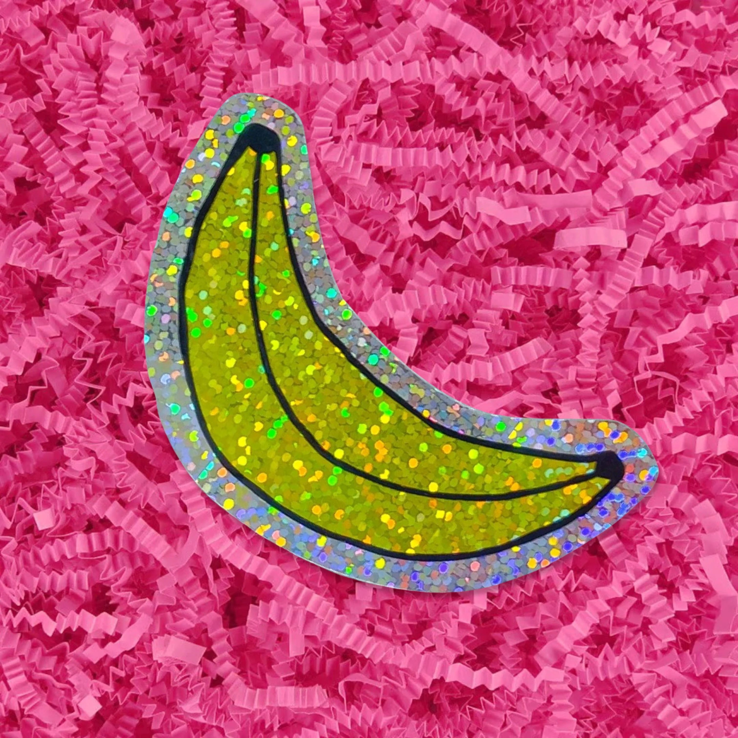Glitter Banana Sticker