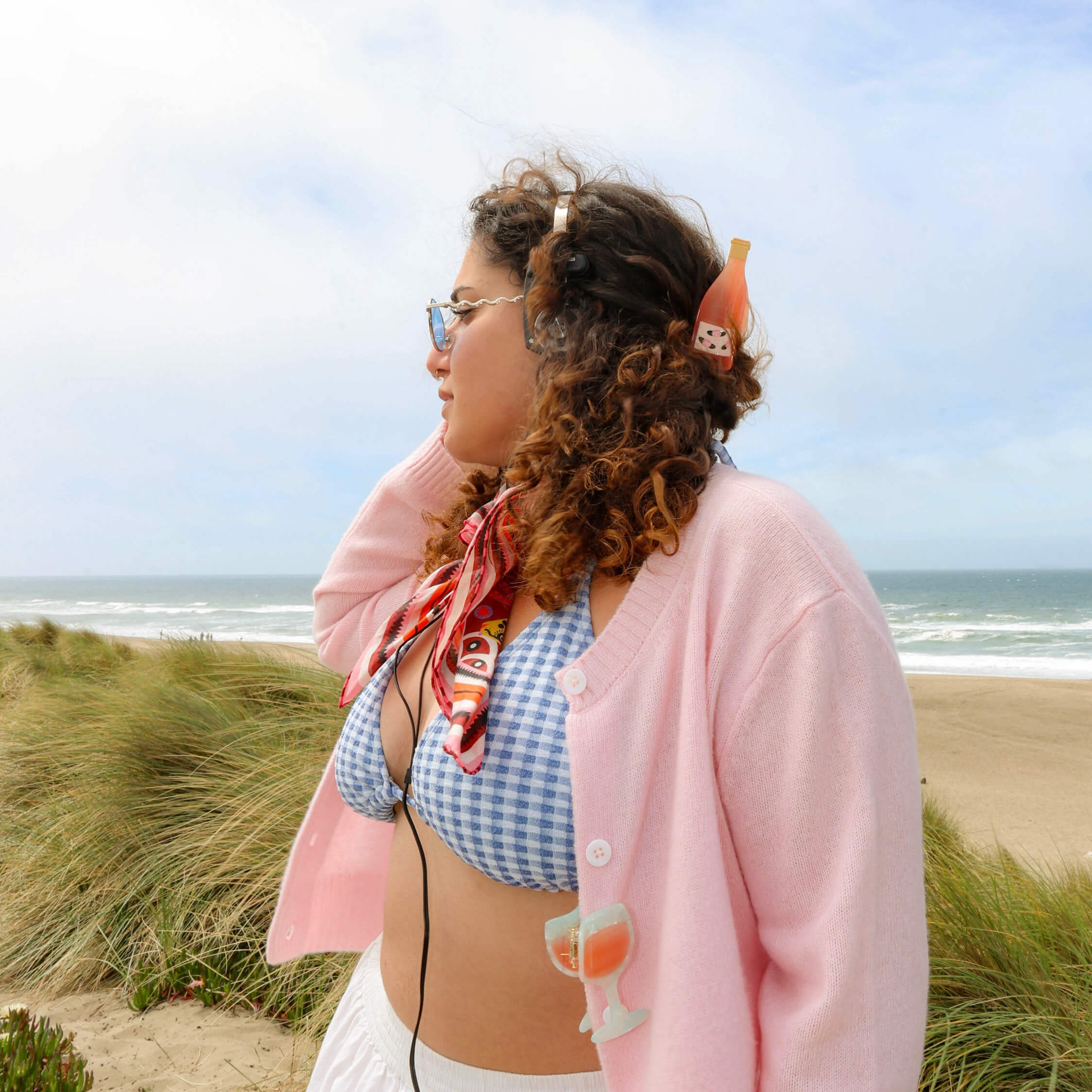 Large Rose Wine Bottle Hair Claw Clip