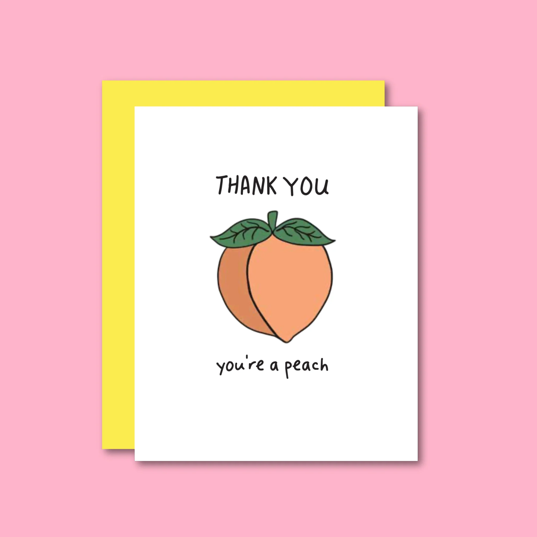 Thank You Peach Risograph Card