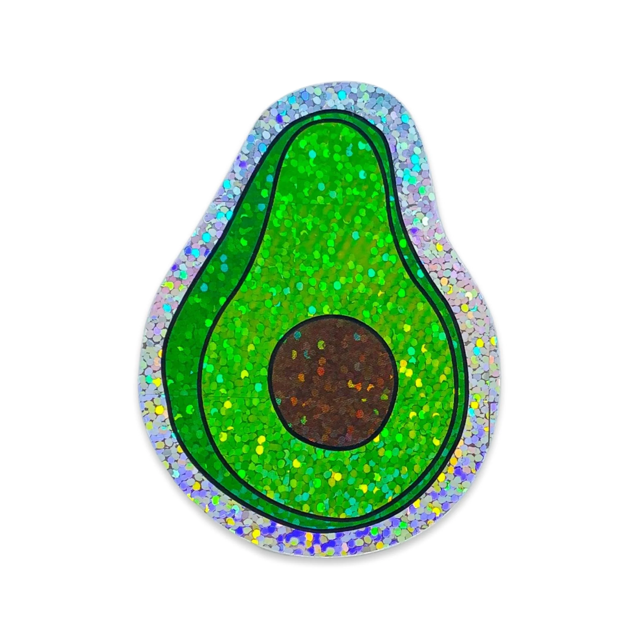 Glitter Avocado Sticker