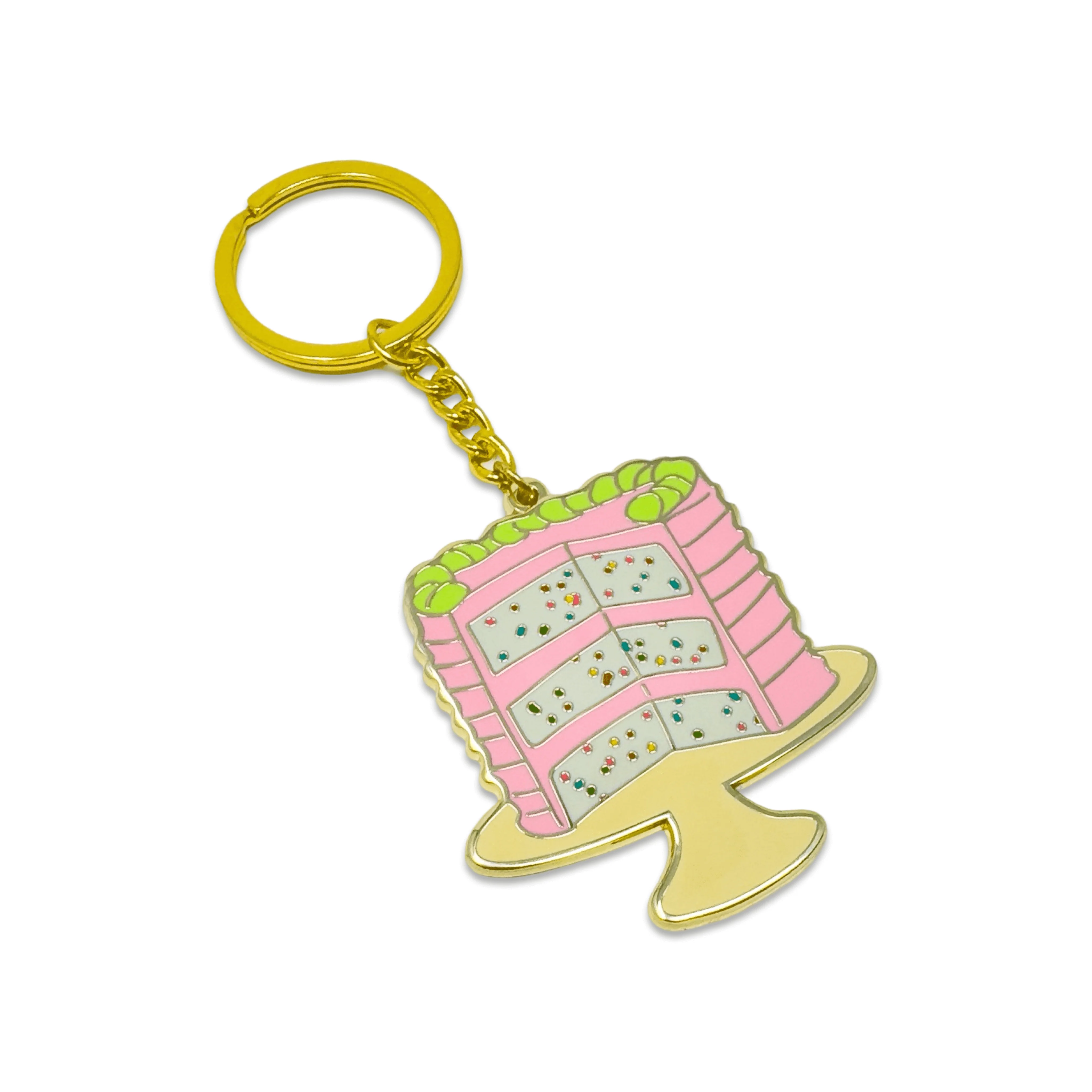 Confetti Cake Enamel Keychain