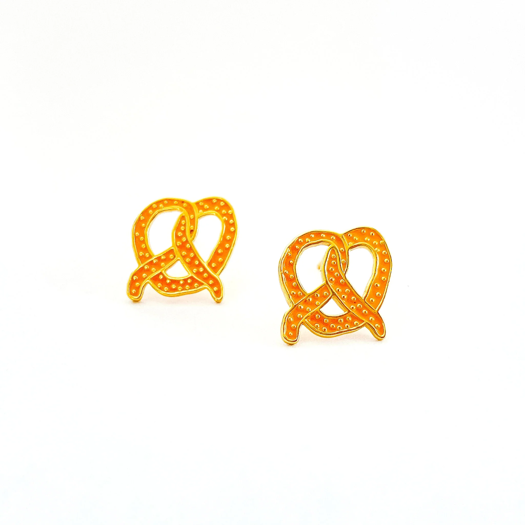Pretzel Enamel Earrings