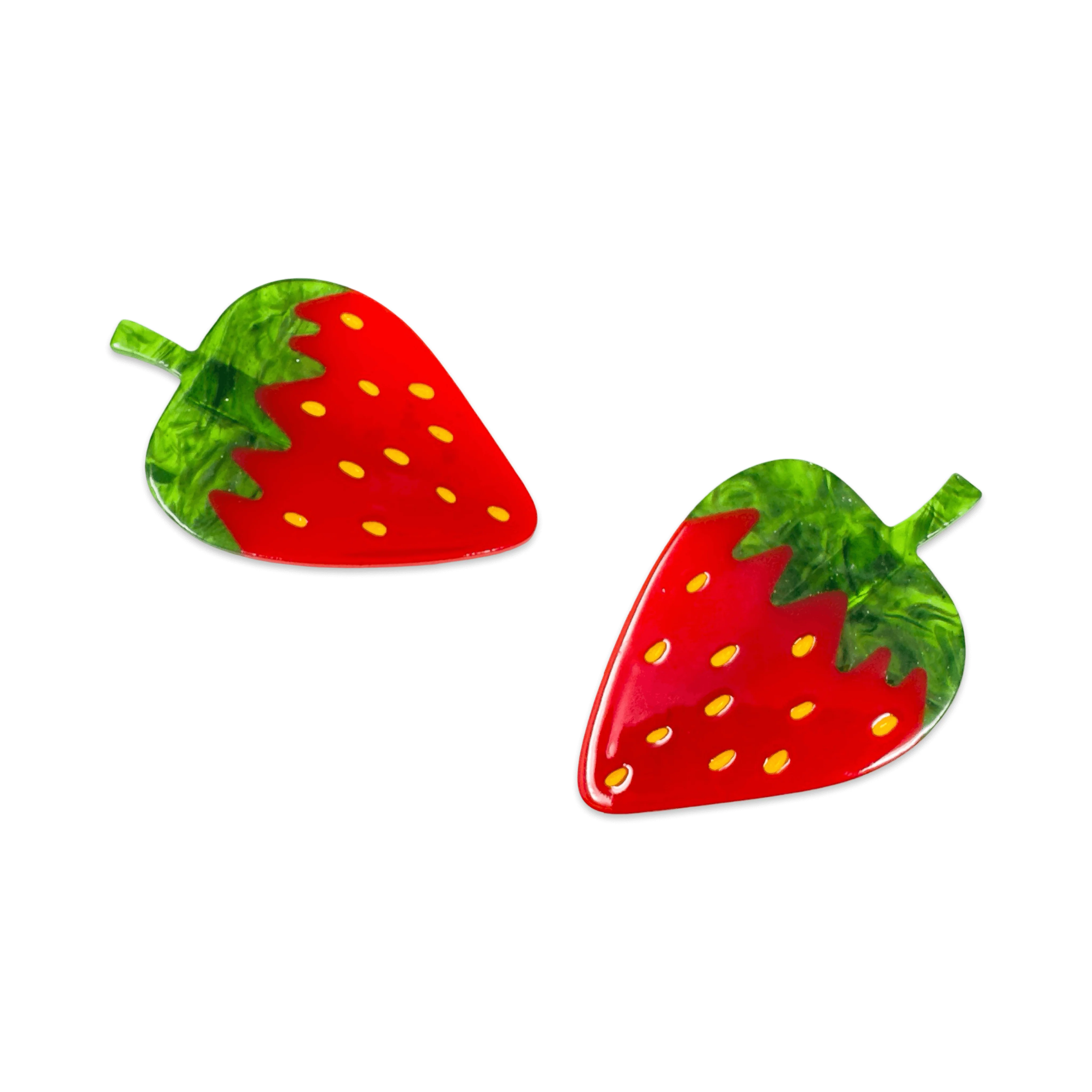 Strawberry Alligator Hair Clip Set