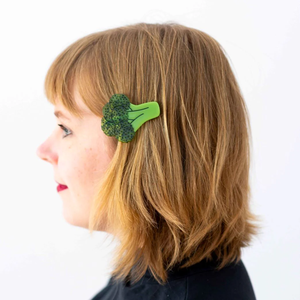 Broccoli Alligator Hair Clip