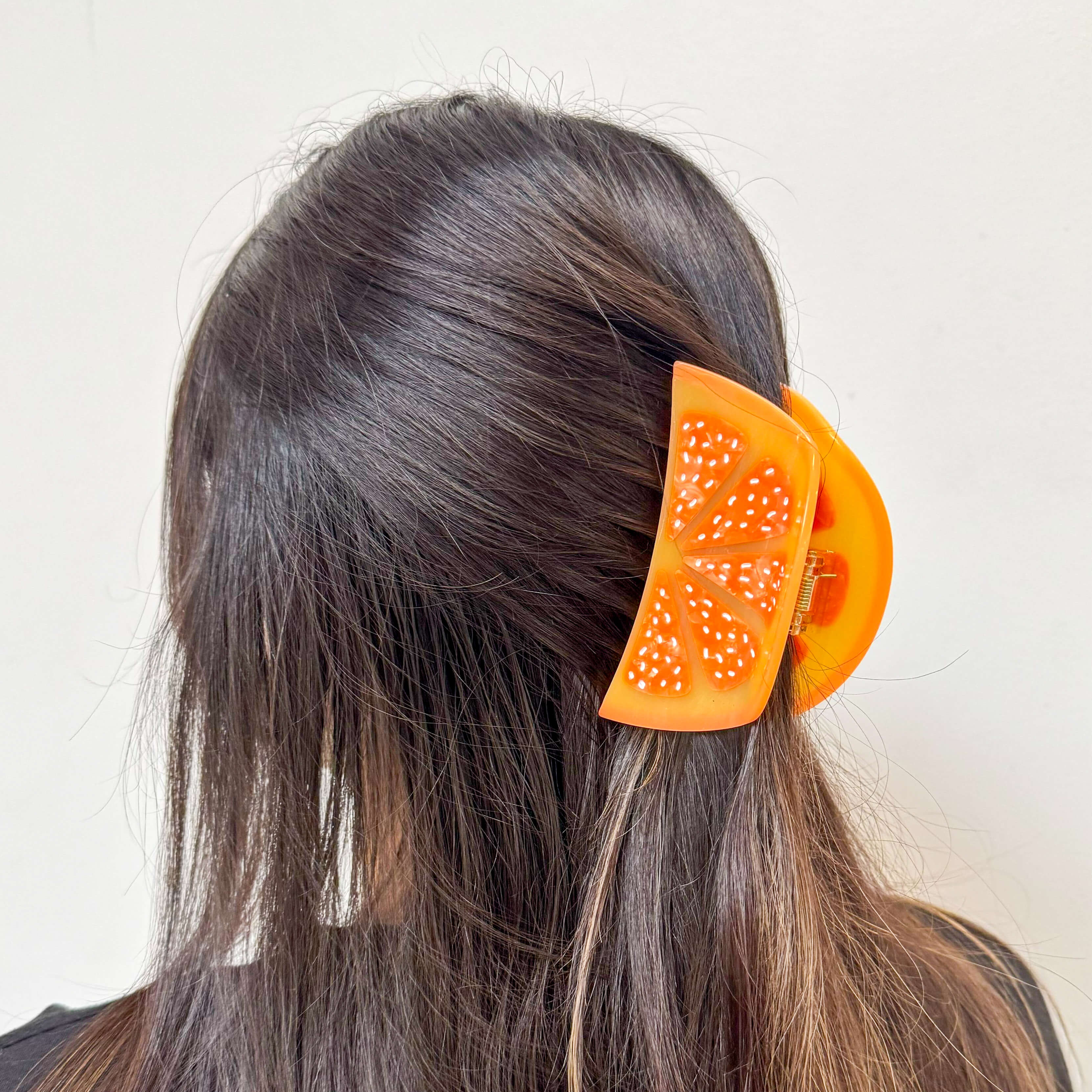 Large Orange Slice Hair Claw Clip