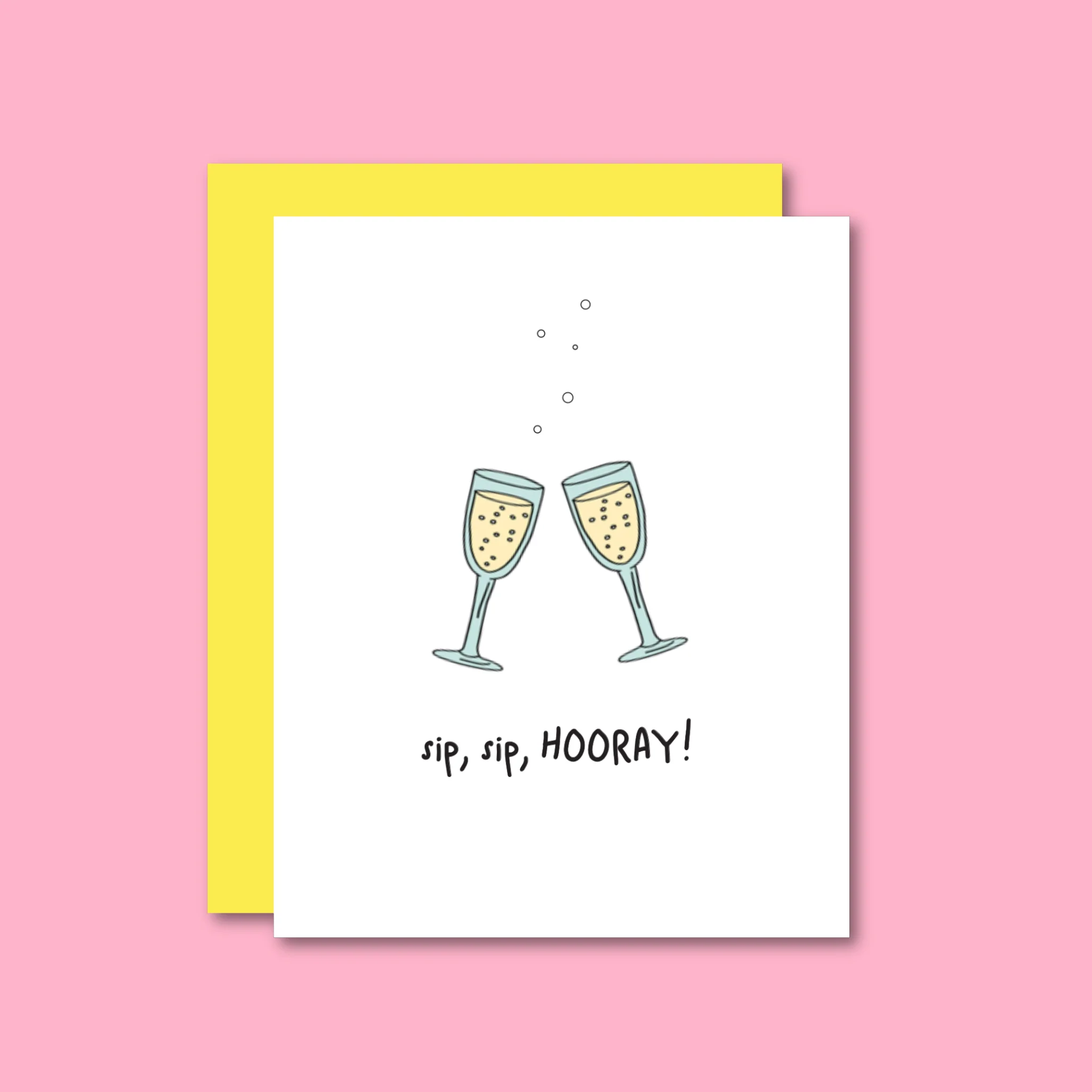 Sip Sip Hooray Risograph Card