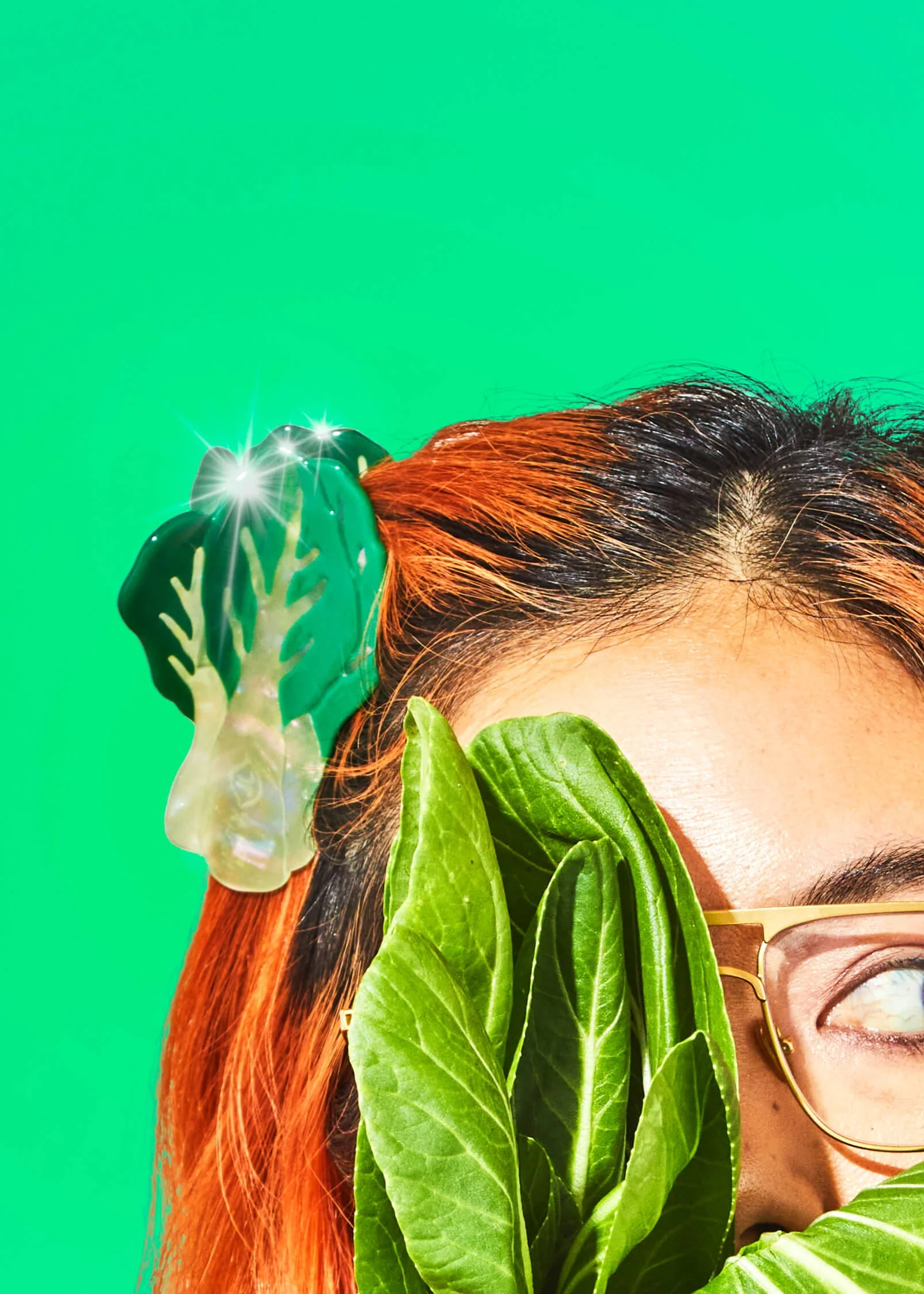 Large Bok Choy Hair Claw Clip