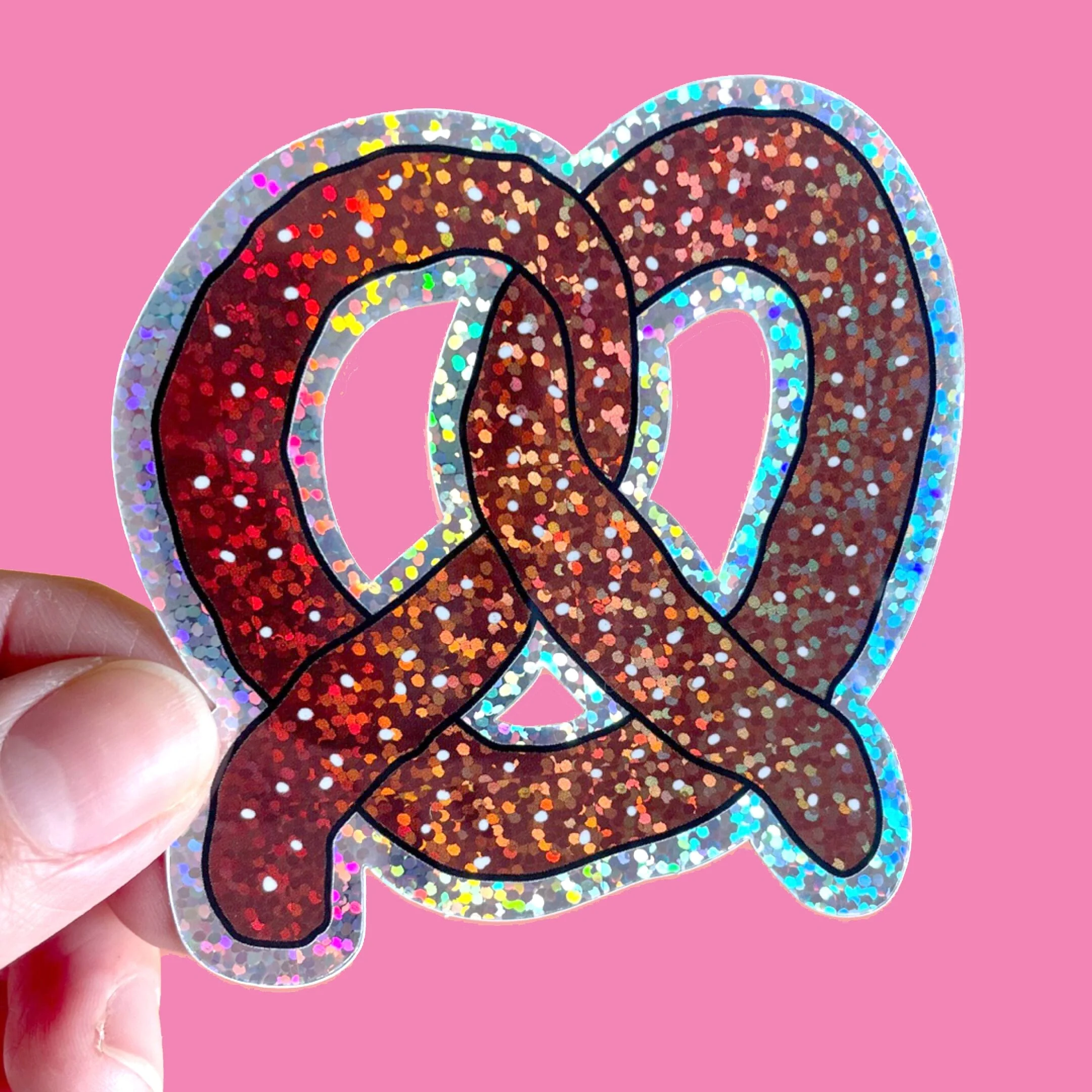 Glitter Pretzel Sticker