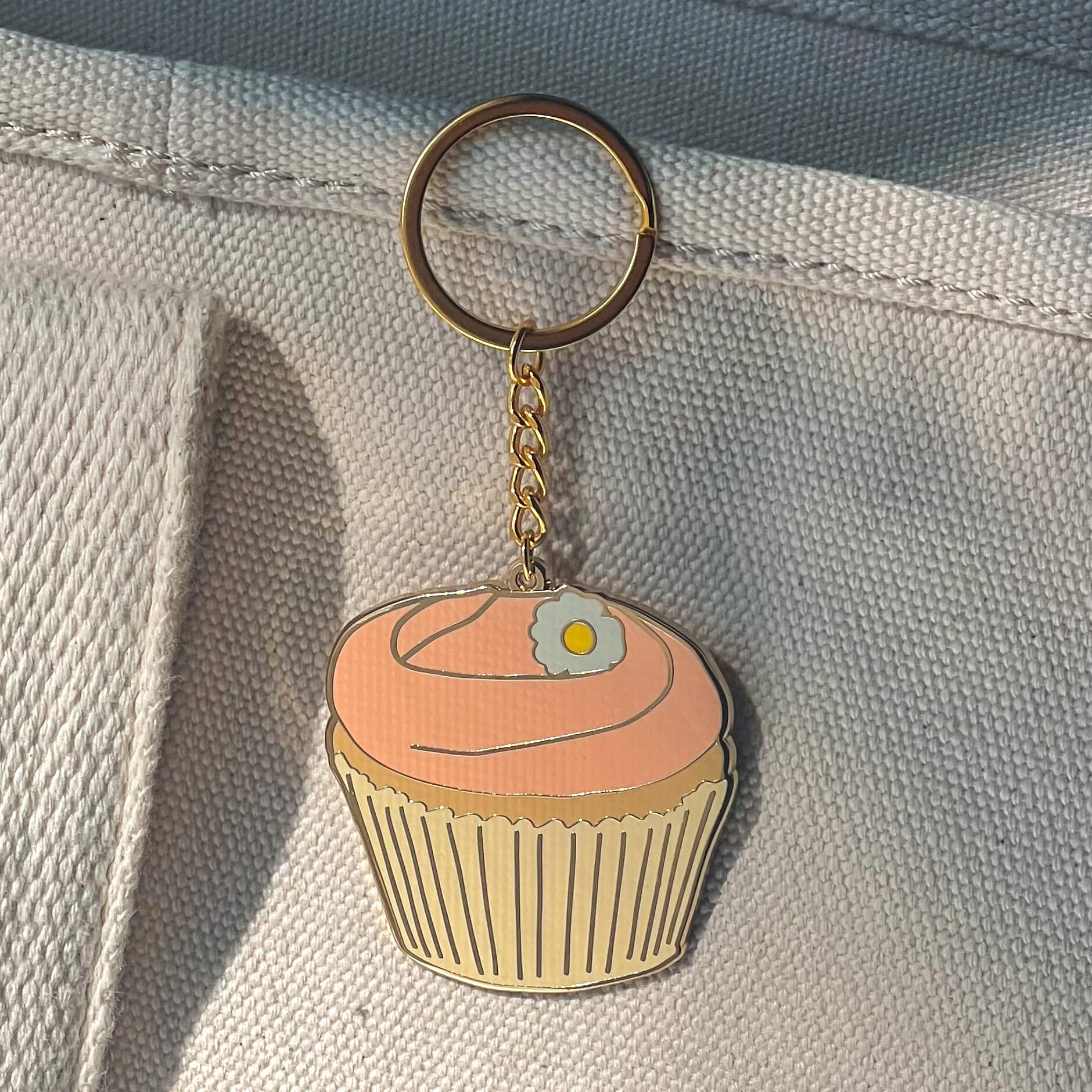 Carrie Cupcake Enamel Keychain