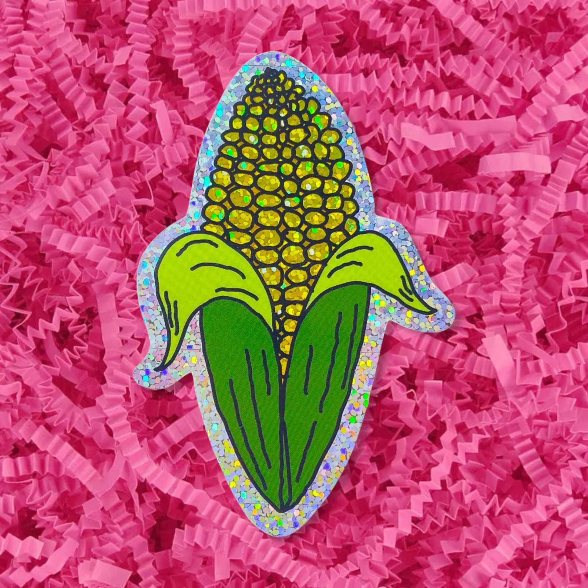 Glitter Corn Sticker
