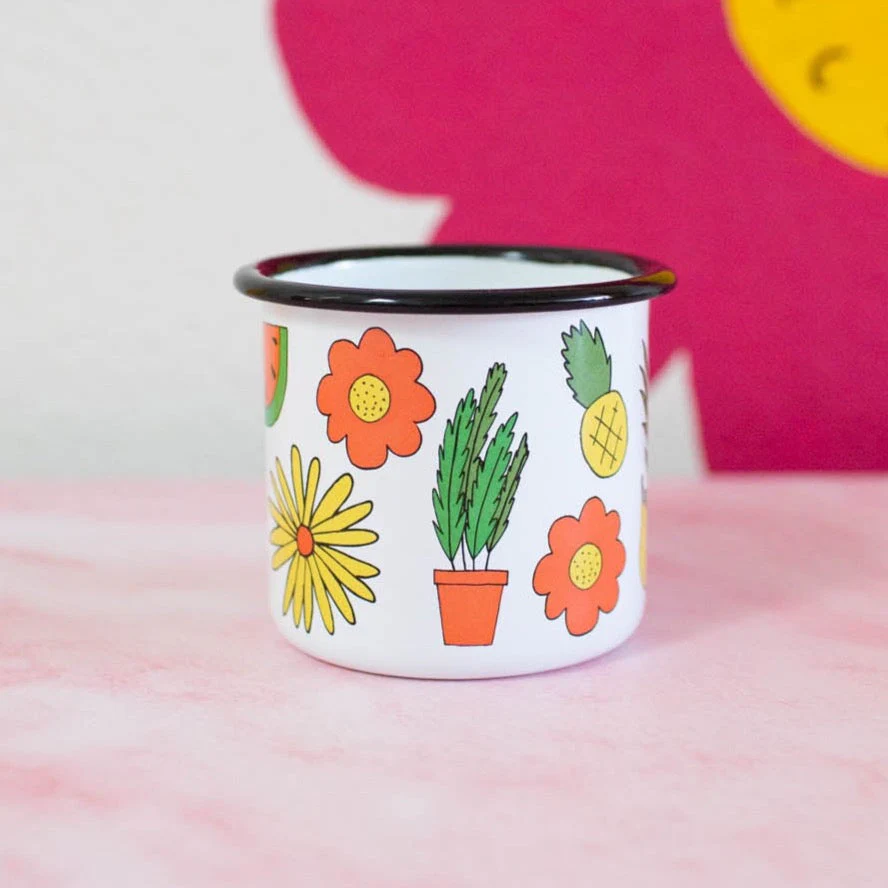 Fruits & Flowers Enamel Mug