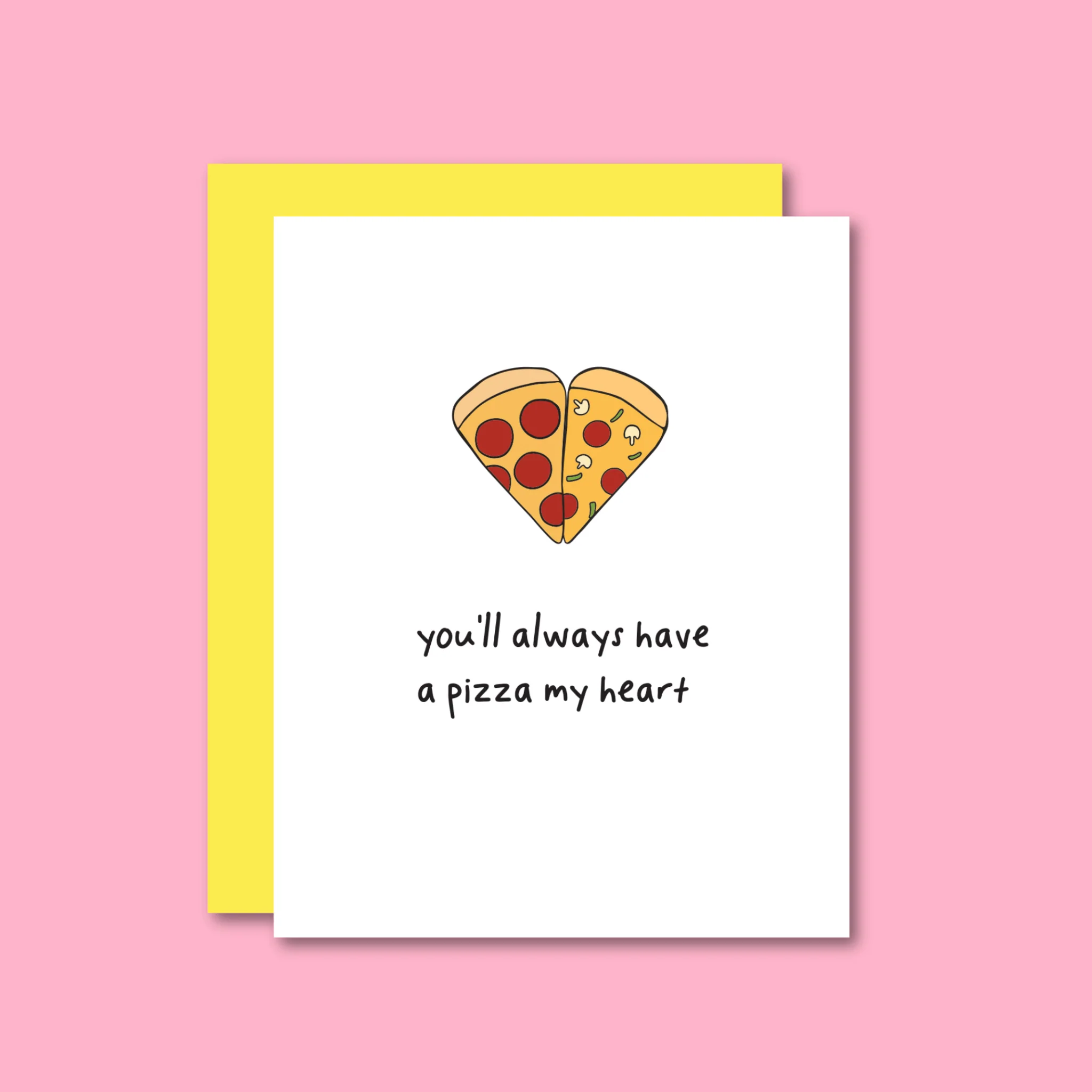 Pizza Heart Risograph Card