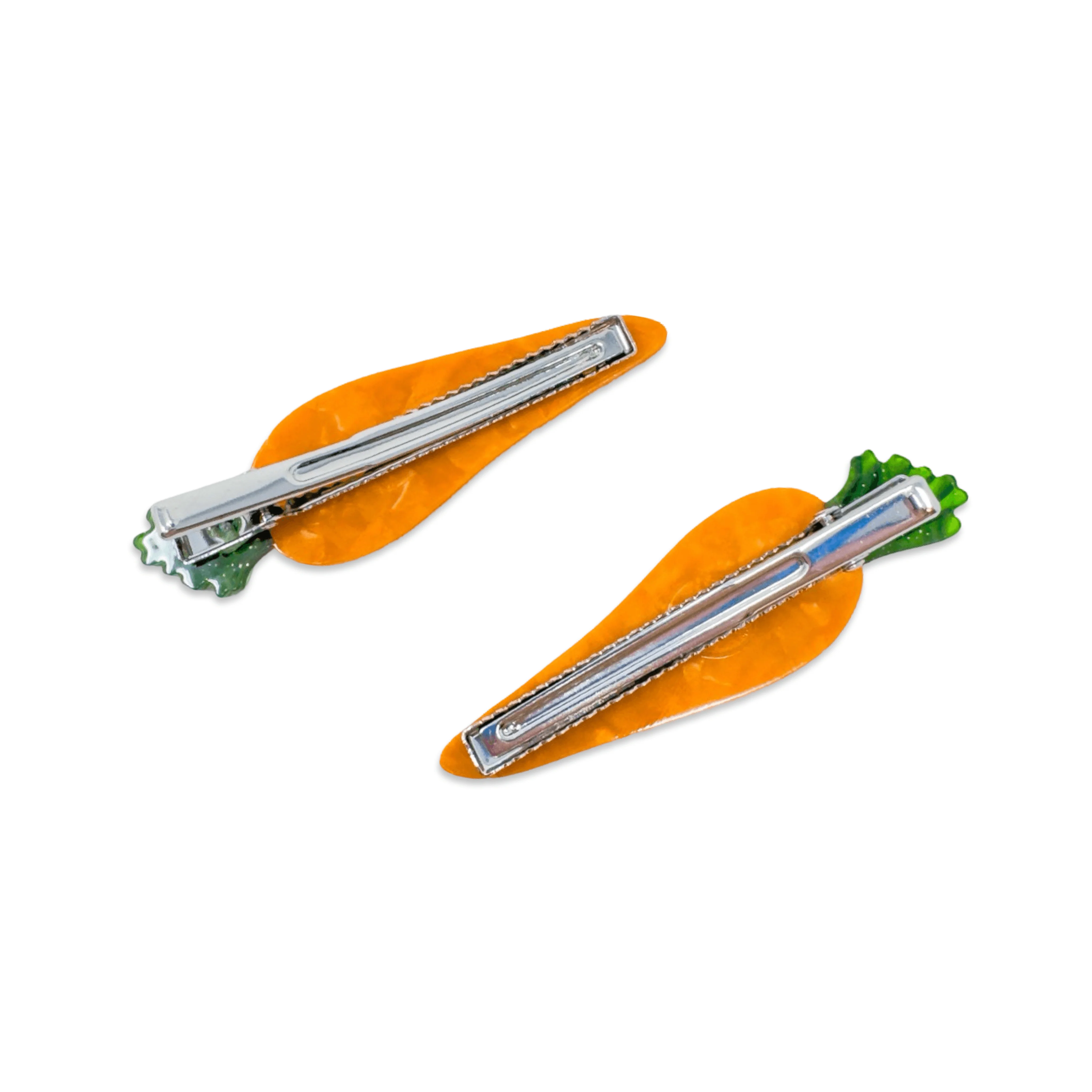 Carrot Alligator Hair Clip Set