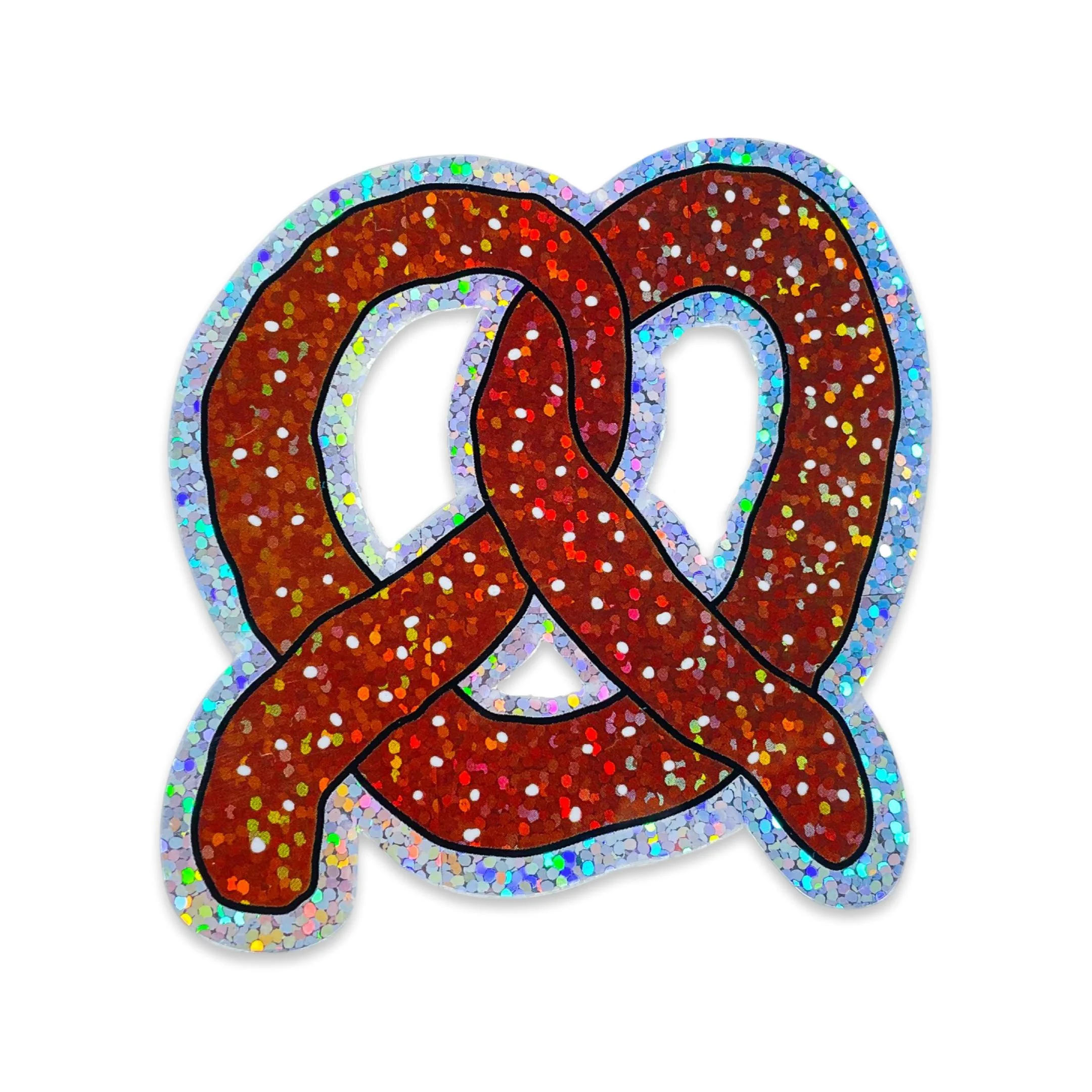 Glitter Pretzel Sticker