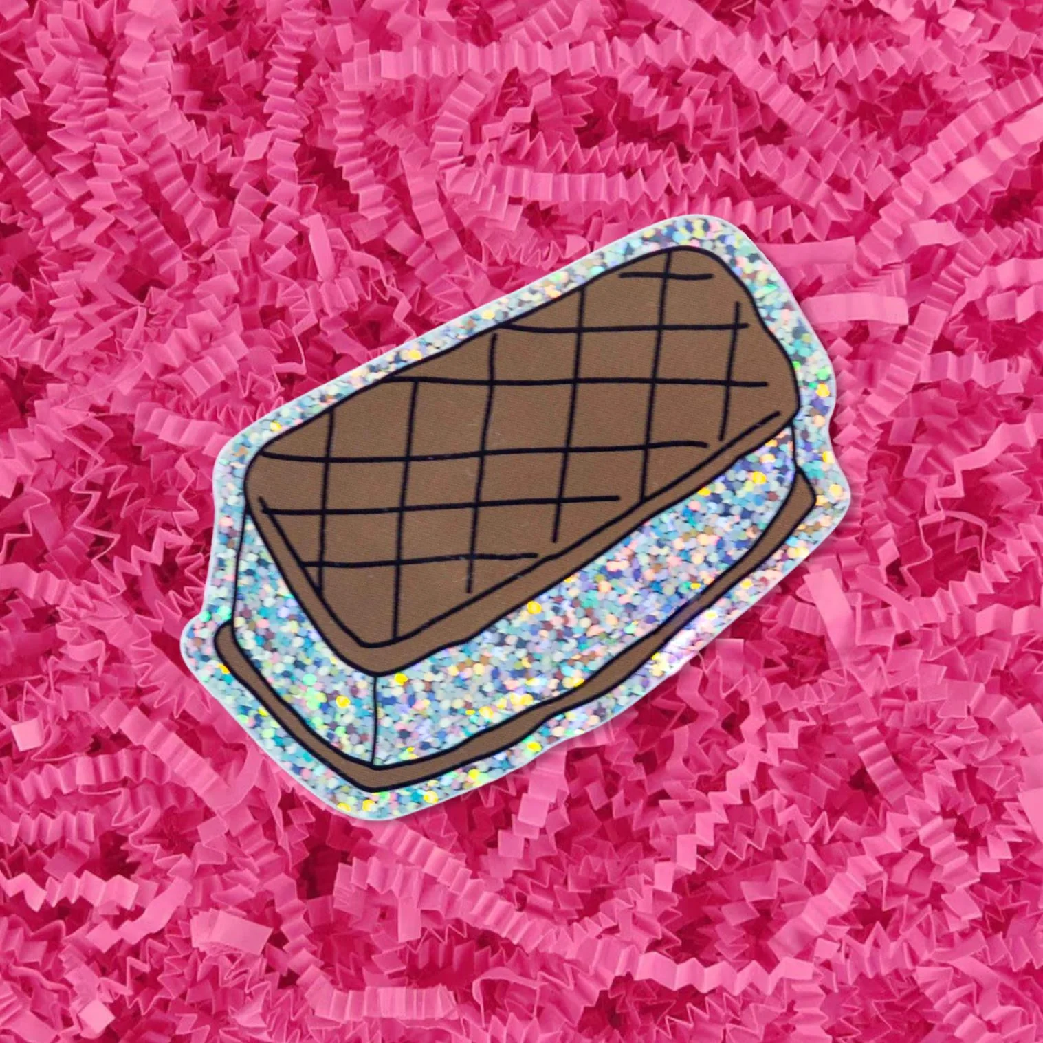 Glitter Ice Cream Sandwich Sticker