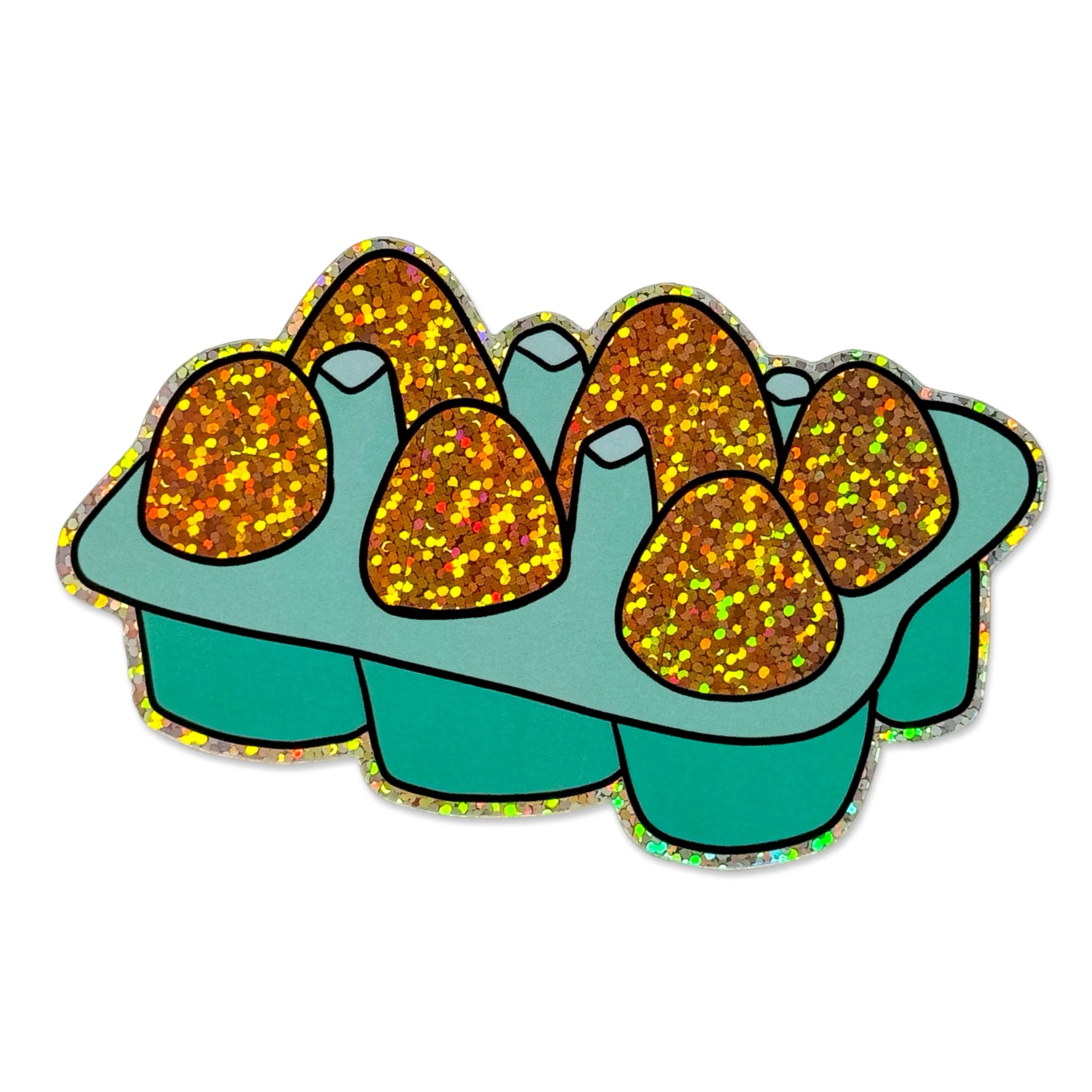 Glitter Half Dozen Eggs Sticker