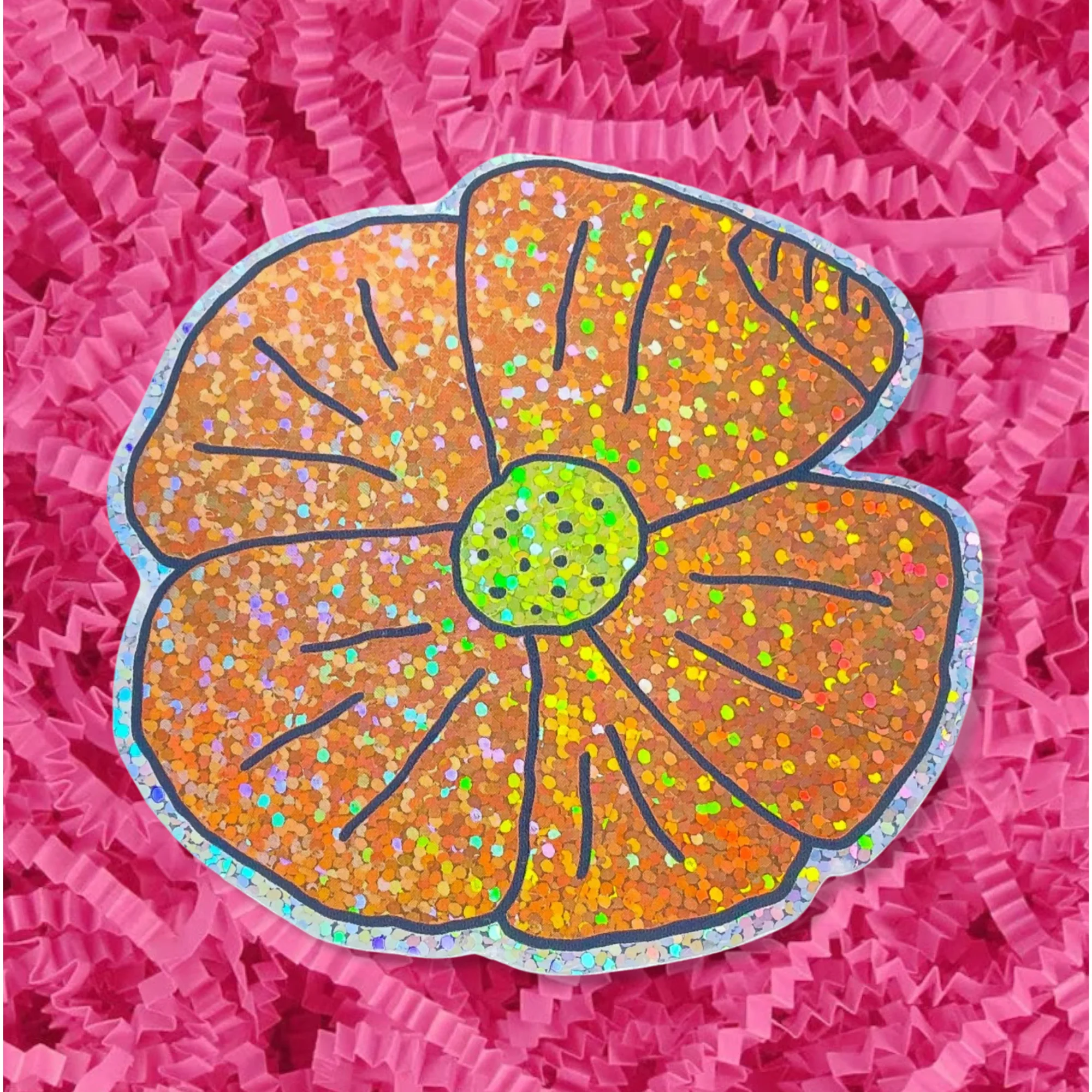 Glitter Poppy Sticker