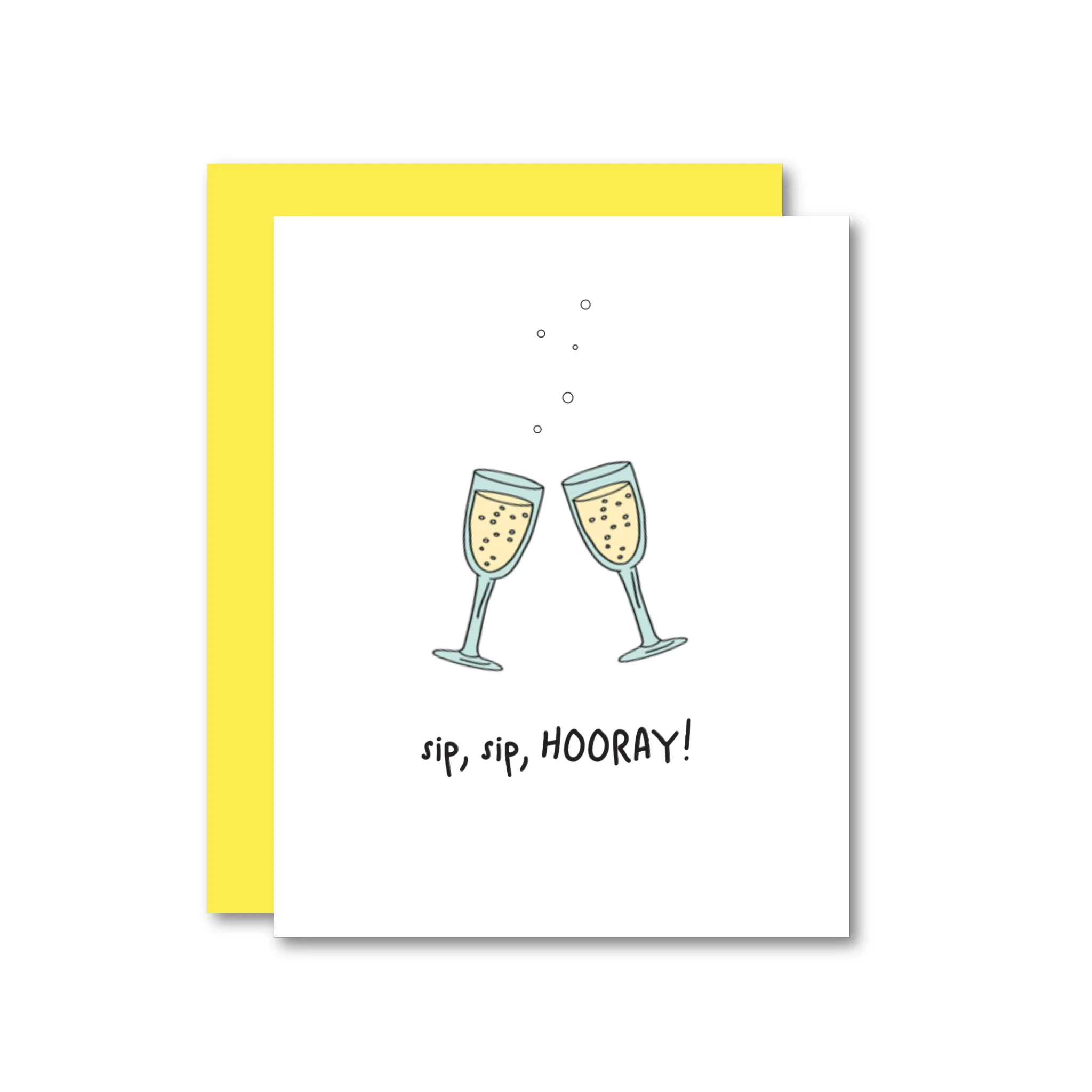 Sip Sip Hooray Risograph Card