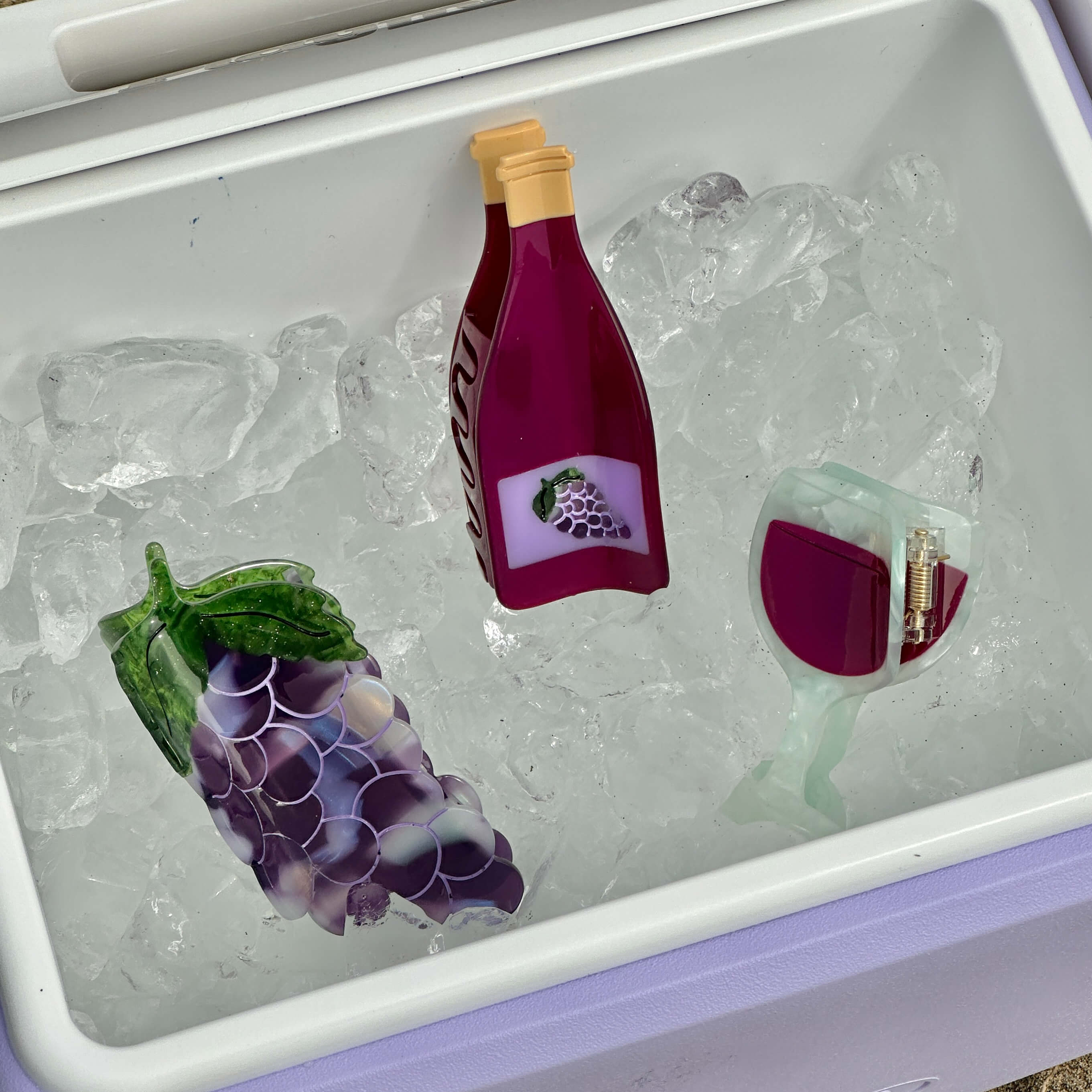 Midi Red Wine Glass Hair Claw Clip