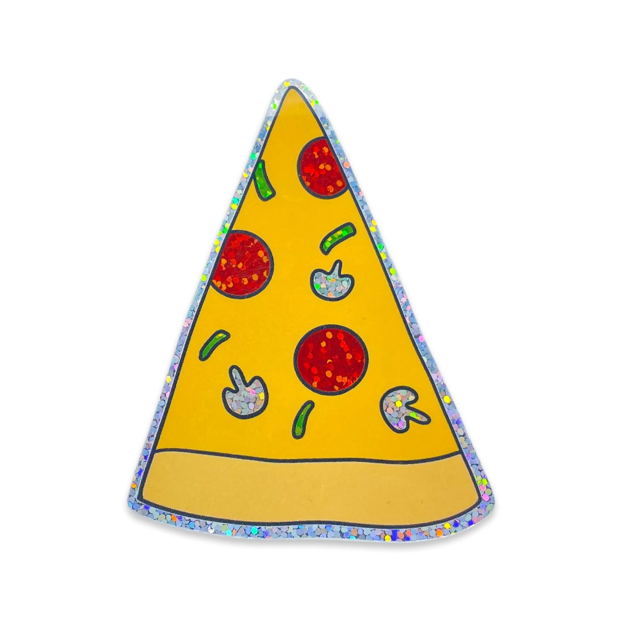 Glitter Pizza Slice Sticker