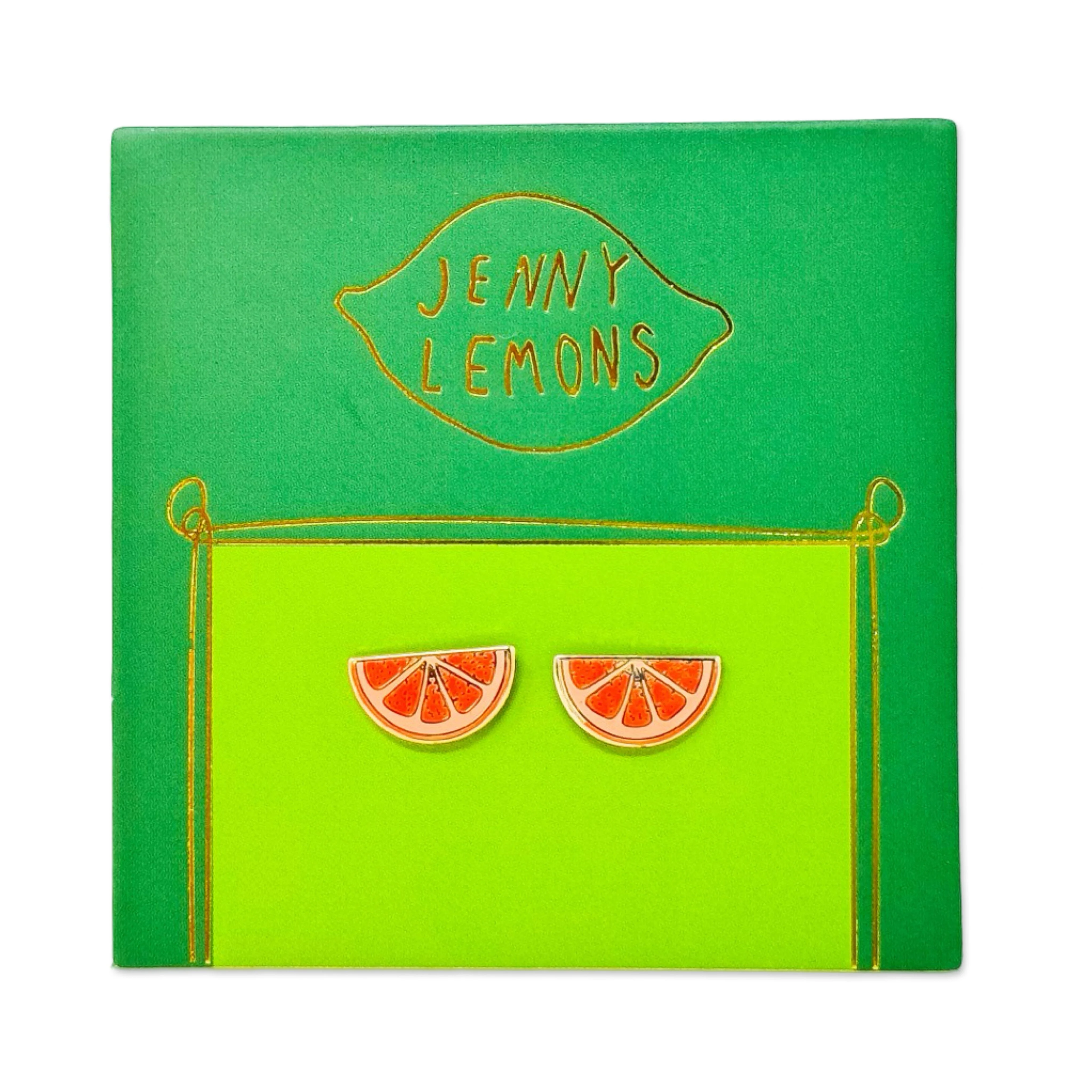 Grapefruit Enamel Earrings