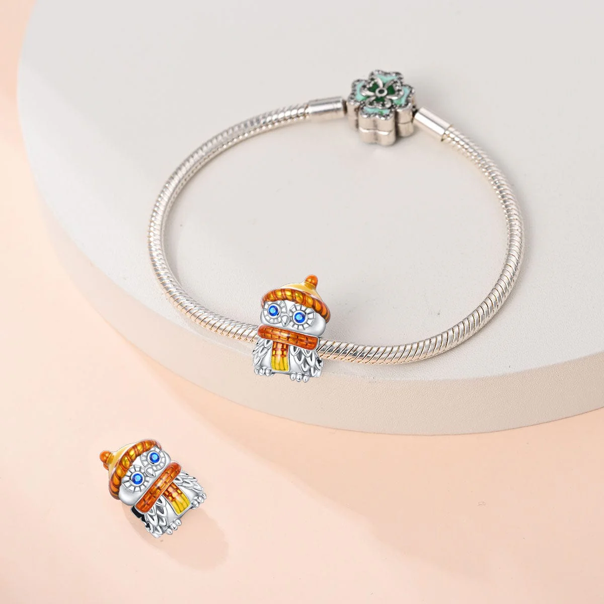 Owl Charm with Scarf and Beanie