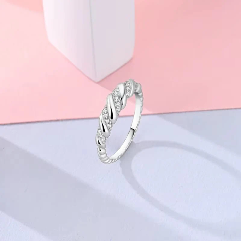 Elegant Twisted Rope 925 Sterling Silver Ring