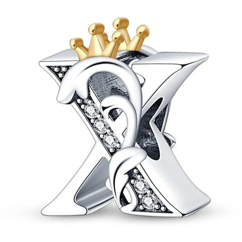 Crowned Royal Letter A~Z Alphabet Charm