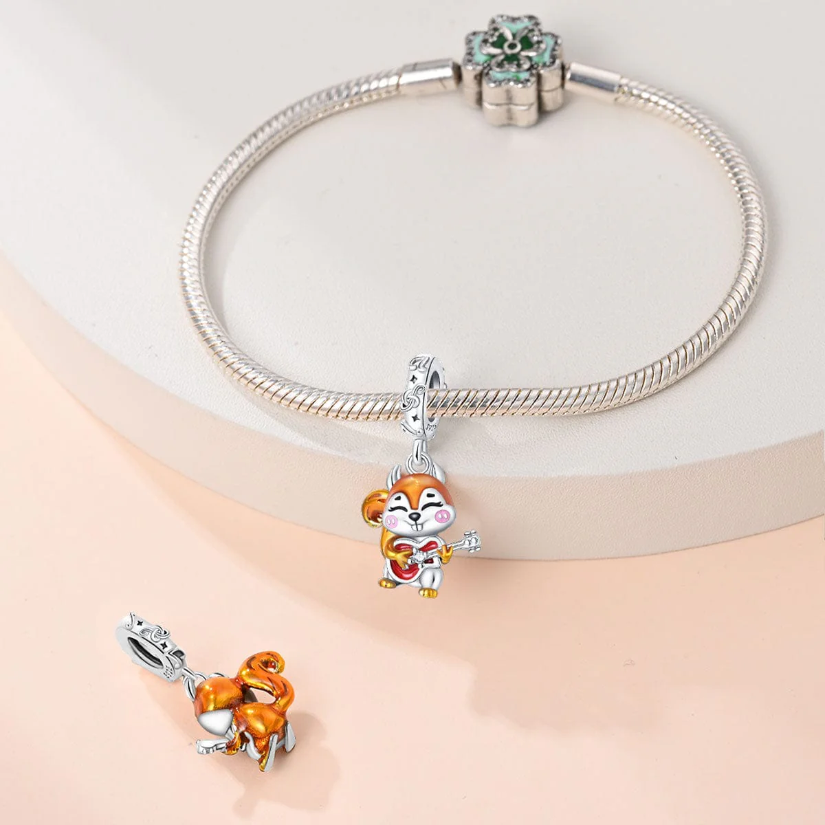 Autumn Squirrel Musician Guitar Charm