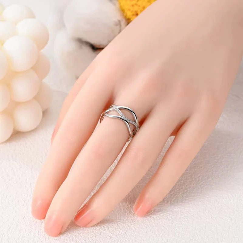 Wave Shaped Silver Ring
