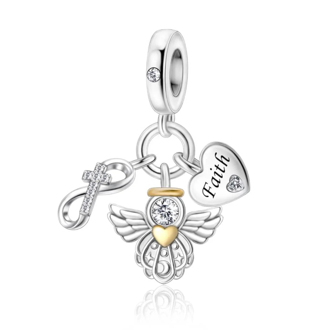 Heavenly Faith Angel Trio Dangle Charm