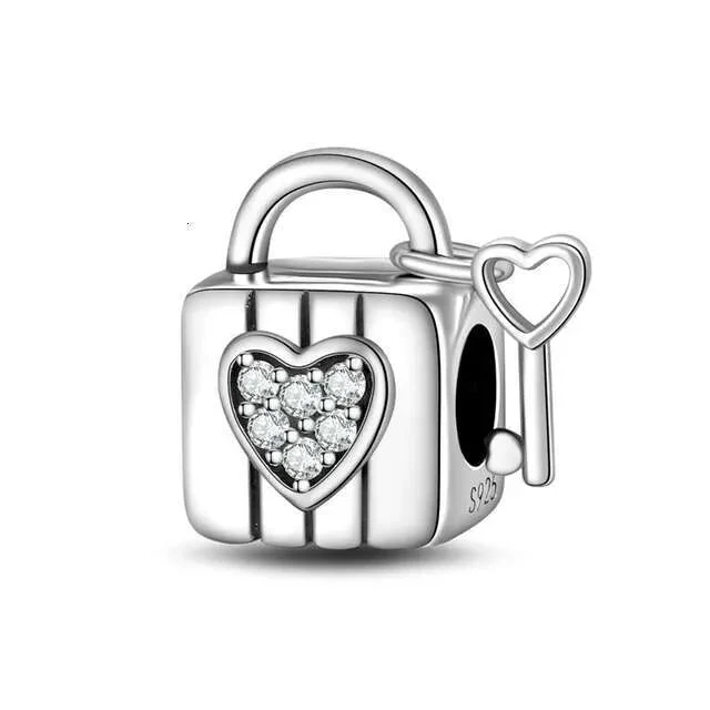 Padlock & Heart Key Charm