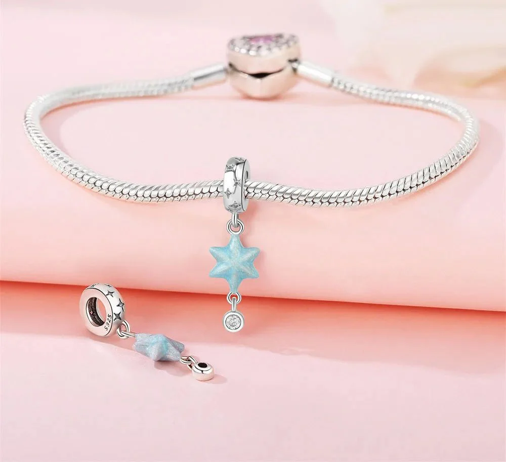 Celestial Galaxy Star Murano Dangle Charm