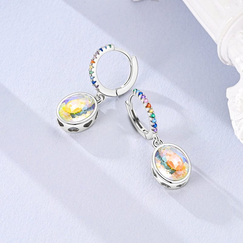 Prismatic Glow Rainbow Drop Earrings
