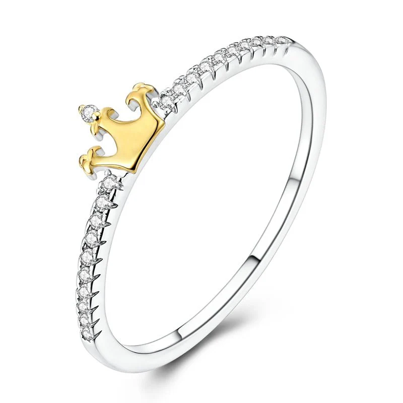 Golden Crown Pavé Ring