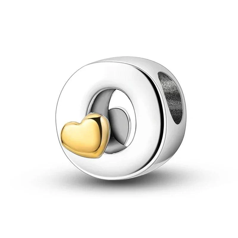 Gold Heart Letter A~Z Alphabet Charm