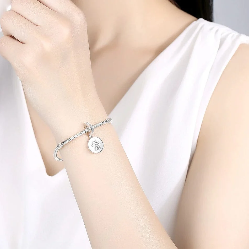 Personalized Pet & Paw Print Photo Charm