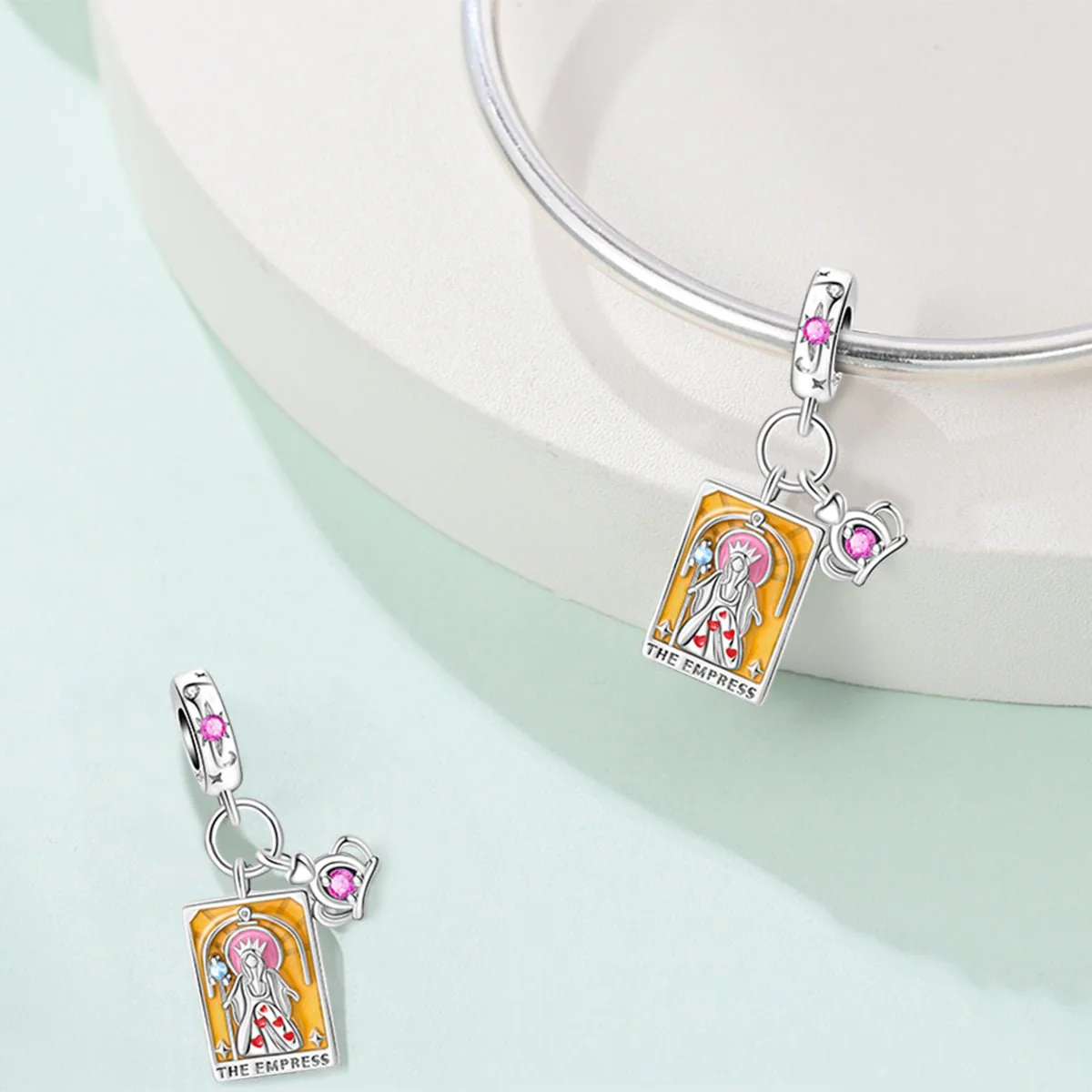 The Empress Tarot & Crown Dangle Charm